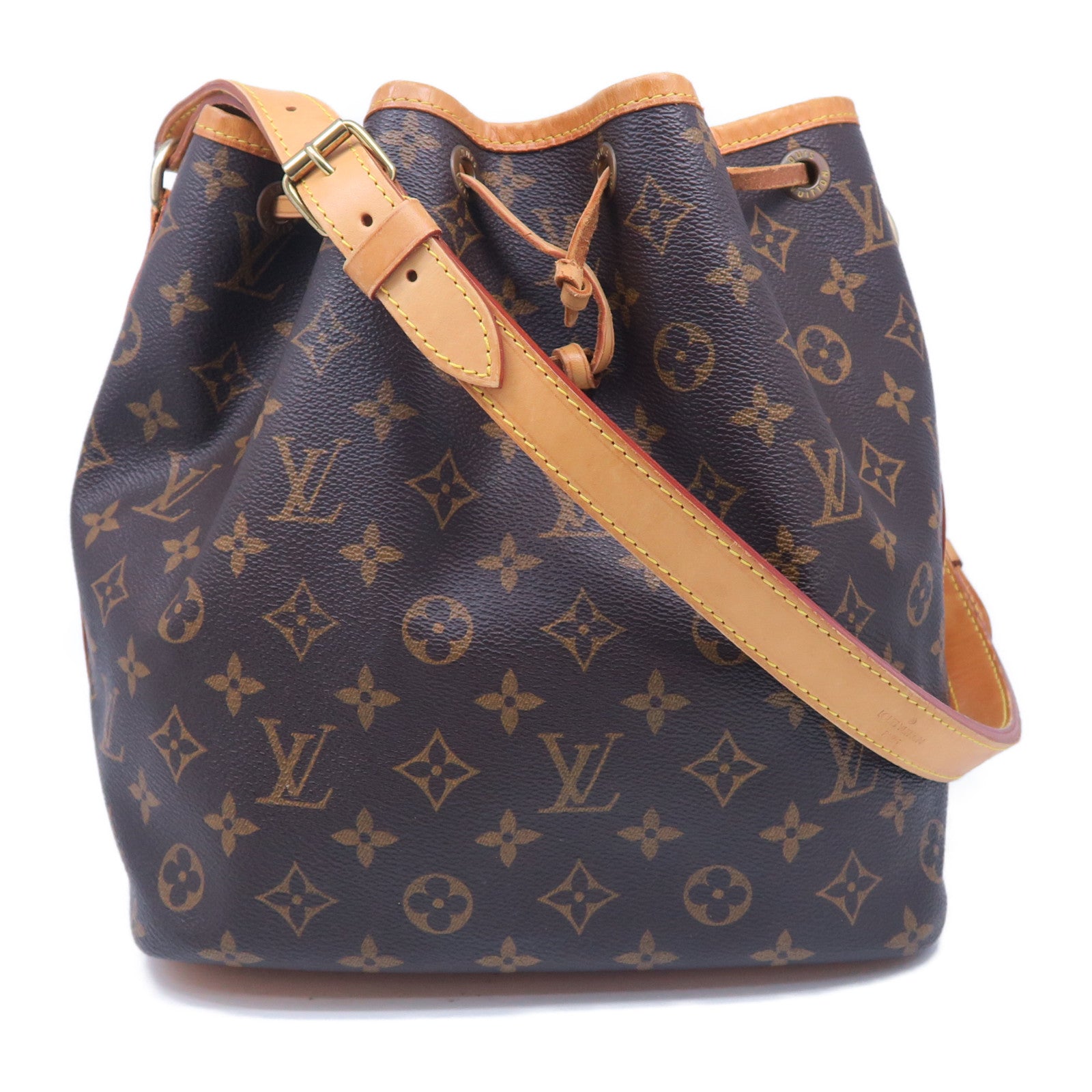 LOUIS VUITTON Monogram Petit Noe金扣肩背袋啡色