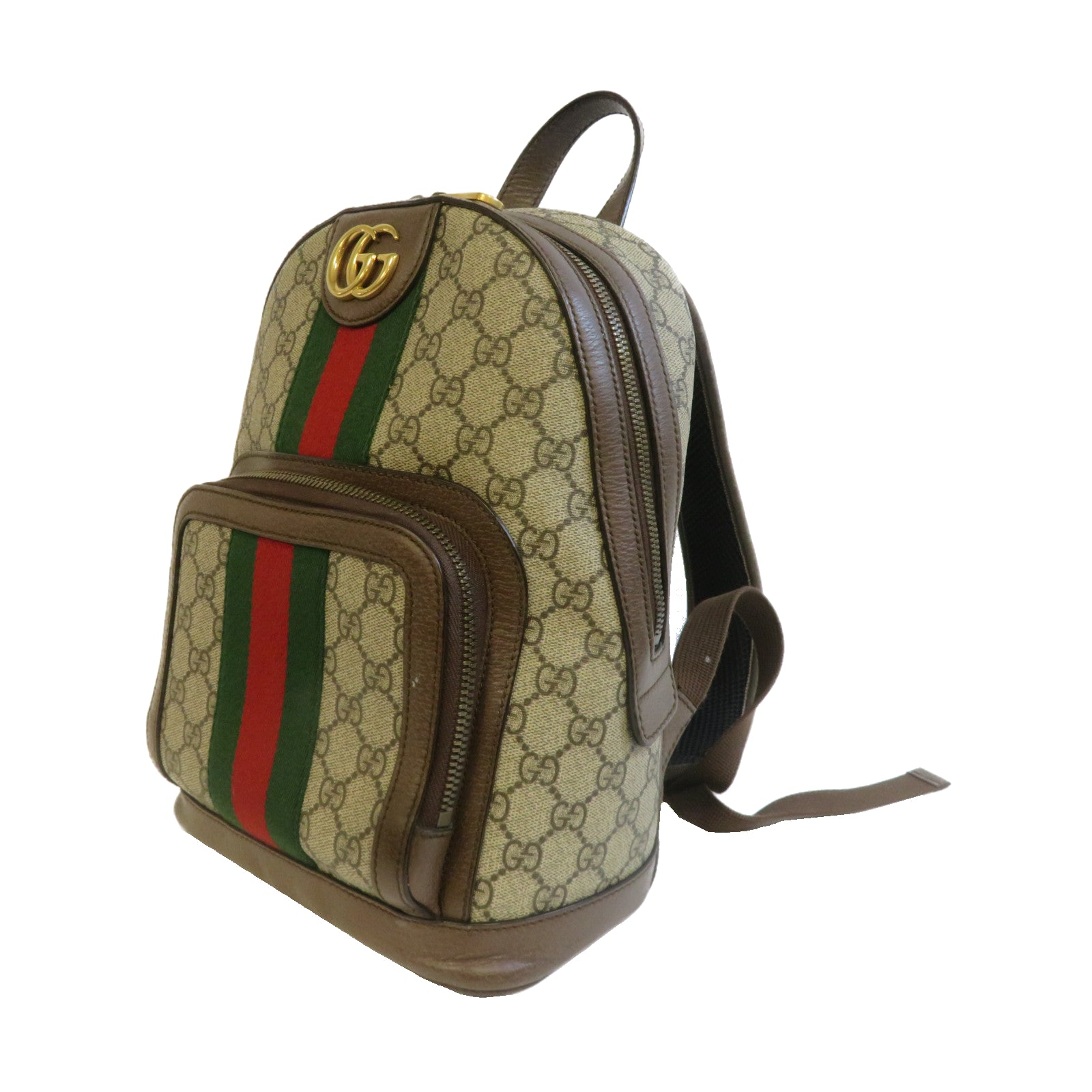 GUCCI GG帆布Ophidia GG Backpack金扣背包灰色/啡色