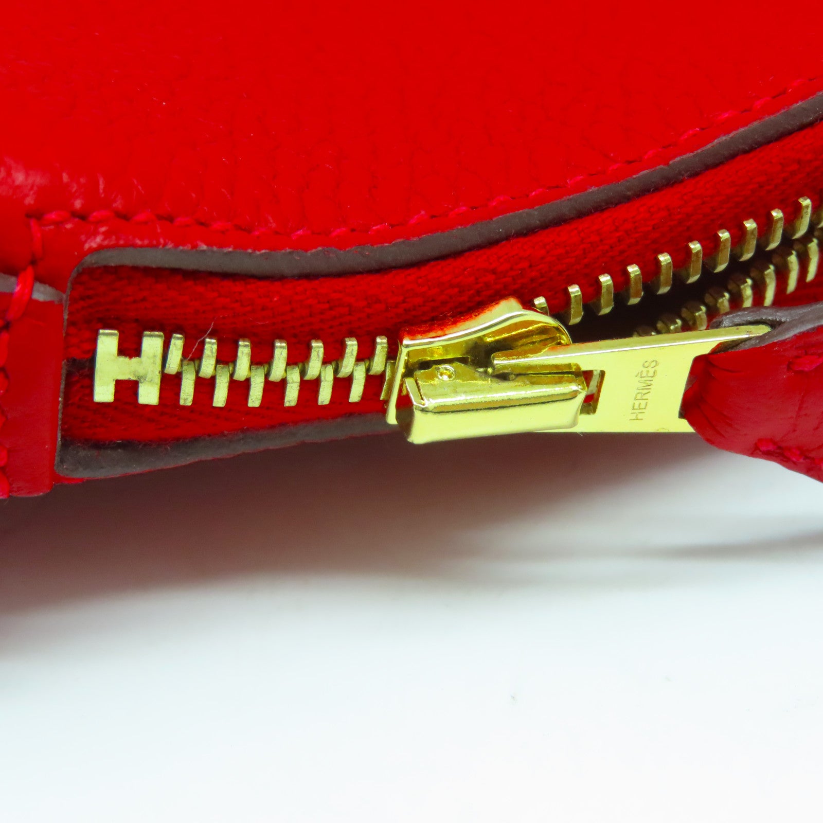 HERMES Clemence皮革Bolide 31金扣手挽肩背兩用袋紅色
