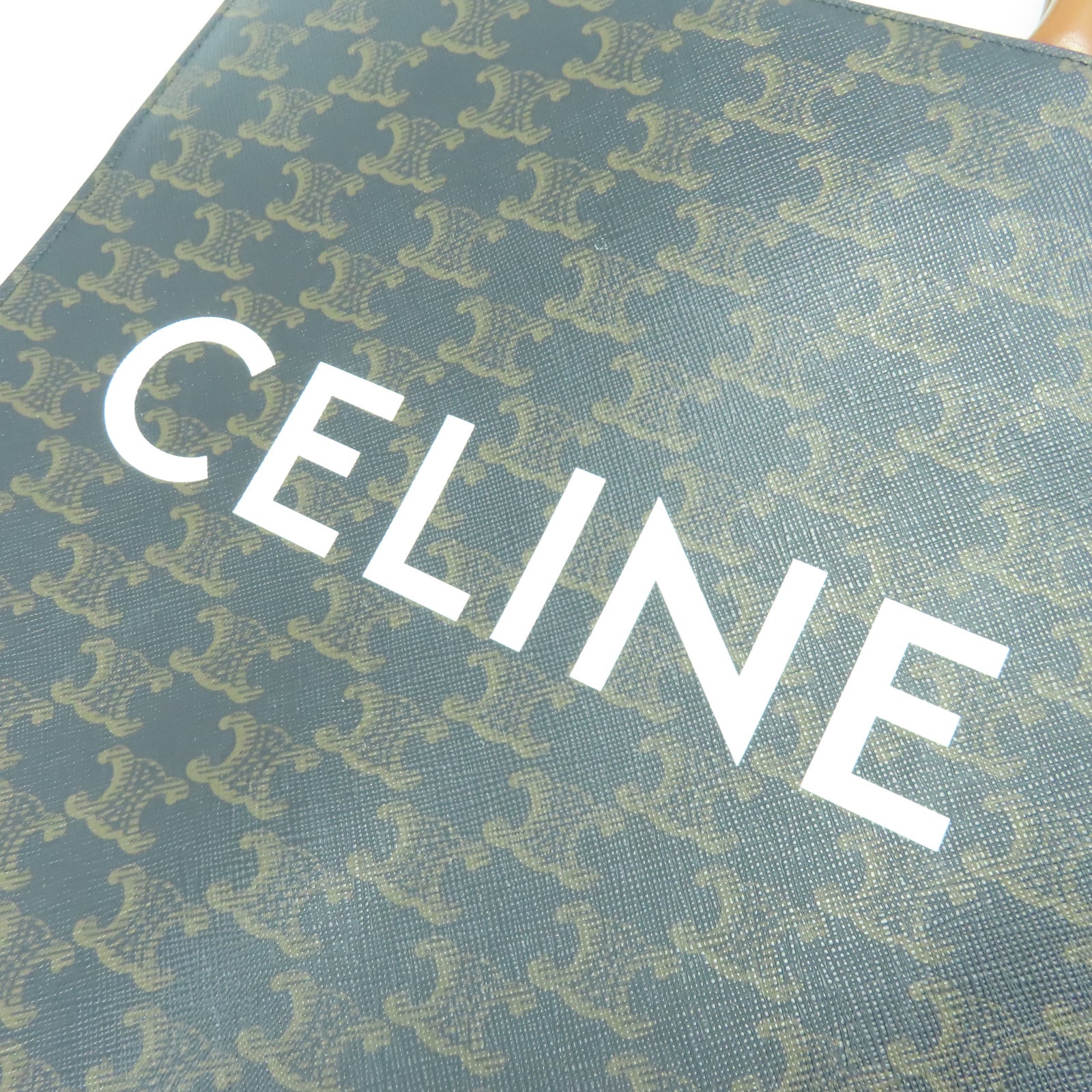 CELINE 塗層帆布Small Triomphe Cabas金扣手挽肩背兩用袋啡色