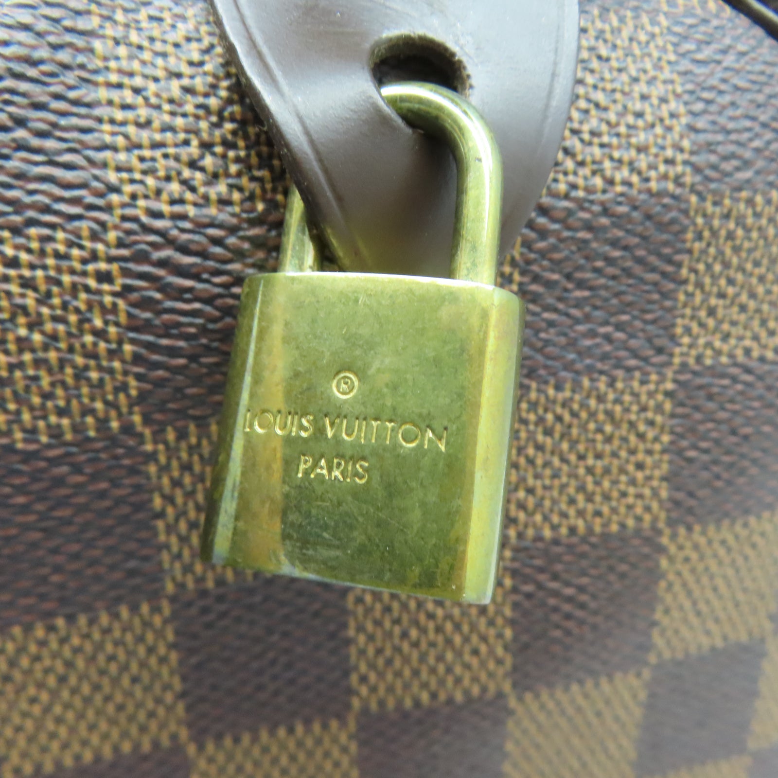 LOUIS VUITTON 【激減優惠】Damier Speedy 35金扣手挽袋棕色