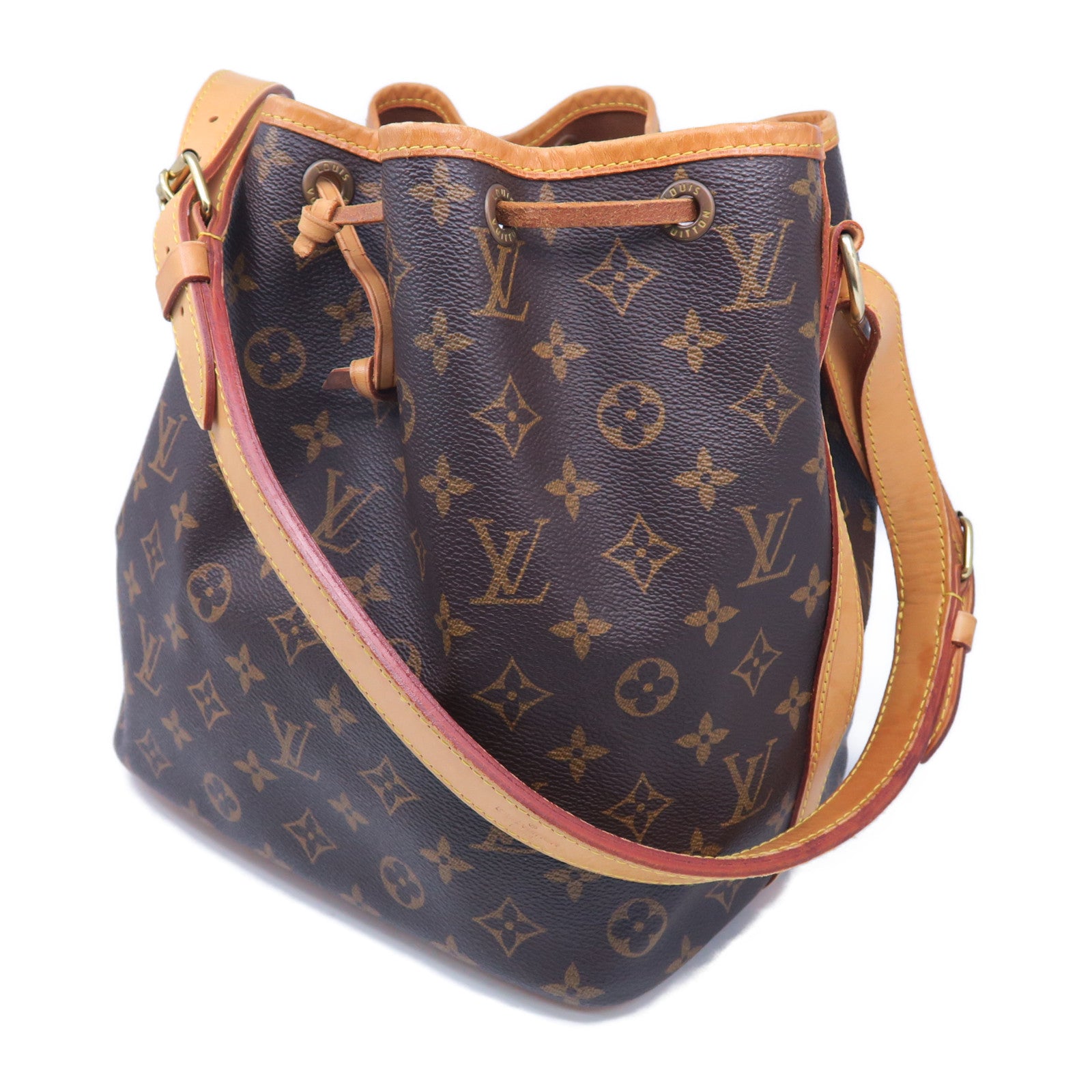 LOUIS VUITTON Monogram Petit Noe金扣肩背袋啡色