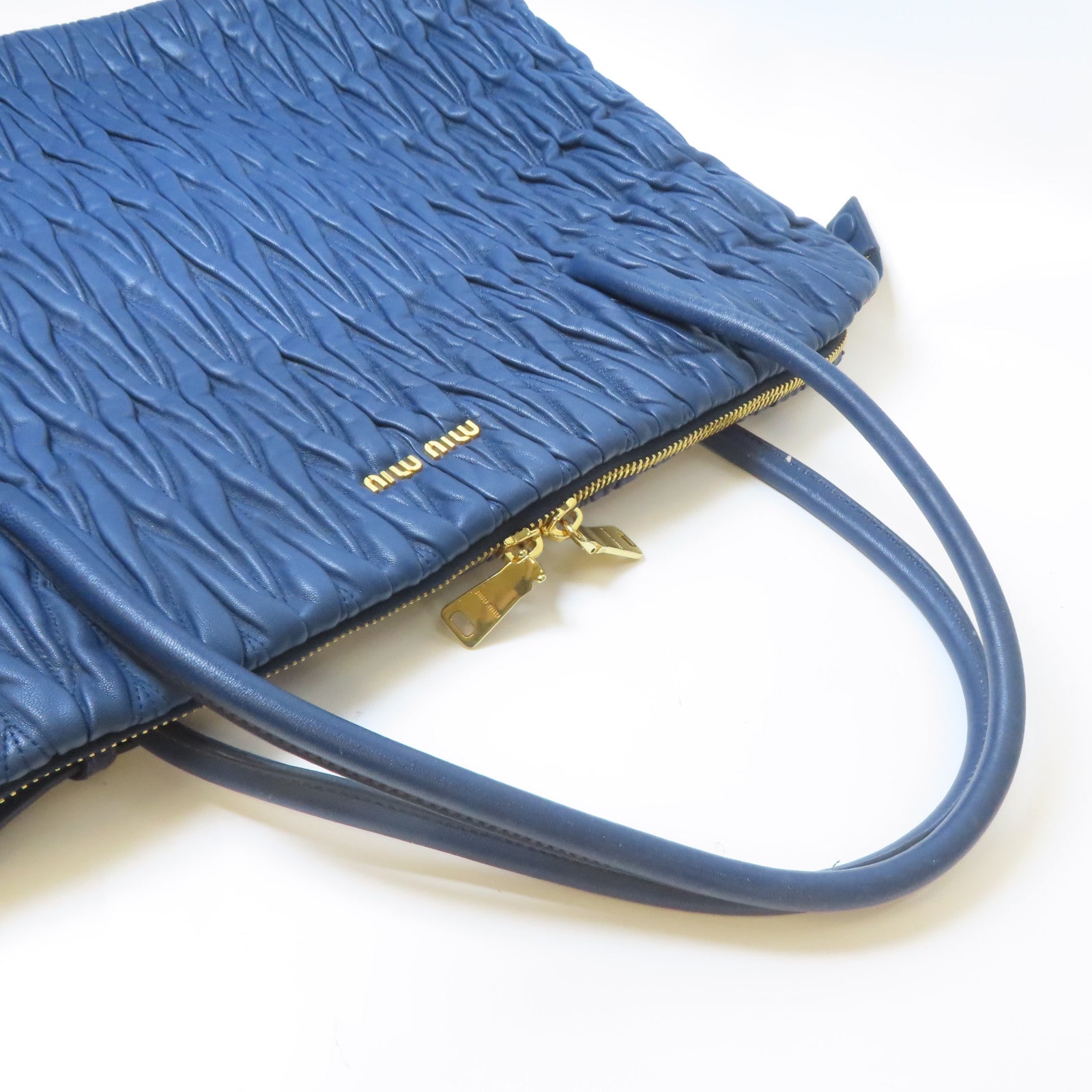 Miu Miu 羊皮皮革Shoulder Bag金扣肩背袋藍色