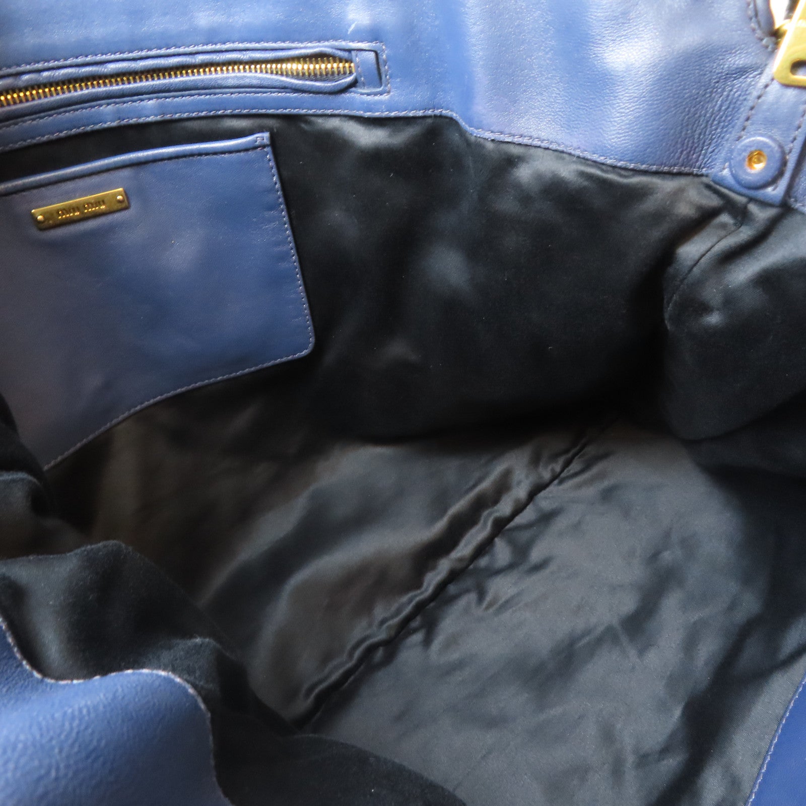 Miu Miu 羊皮皮革Shoulder Bag金扣肩背袋藍色