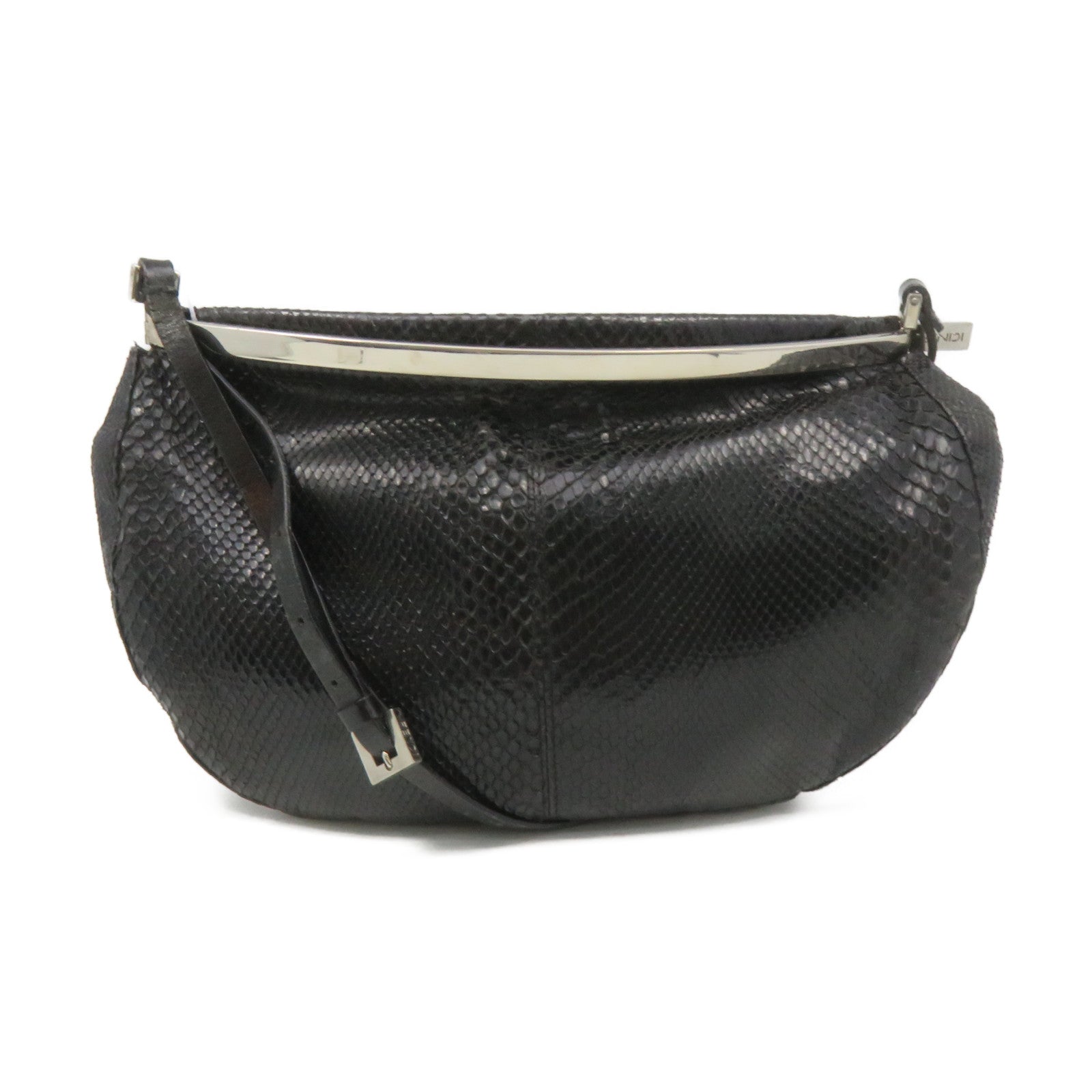 FENDI 【激減優惠】蛇皮皮革Shoulder Bag肩背袋黑色
