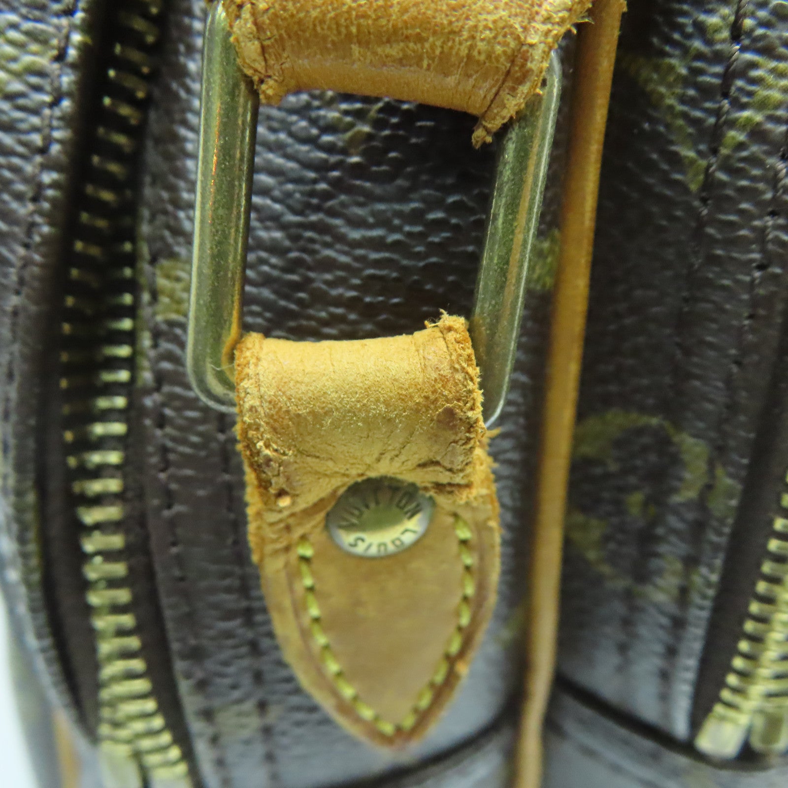 LOUIS VUITTON Monogram Reporter PM金扣肩背袋啡色
