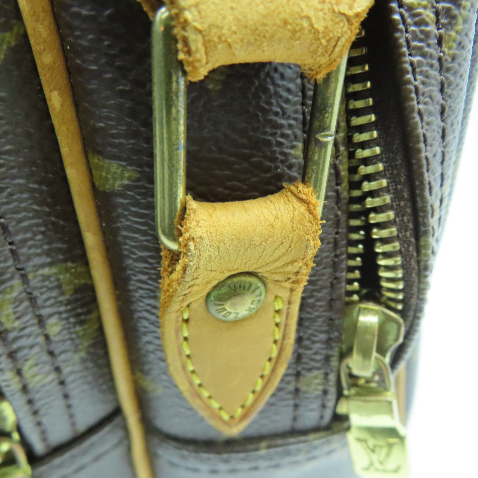 LOUIS VUITTON Monogram Reporter PM金扣肩背袋啡色