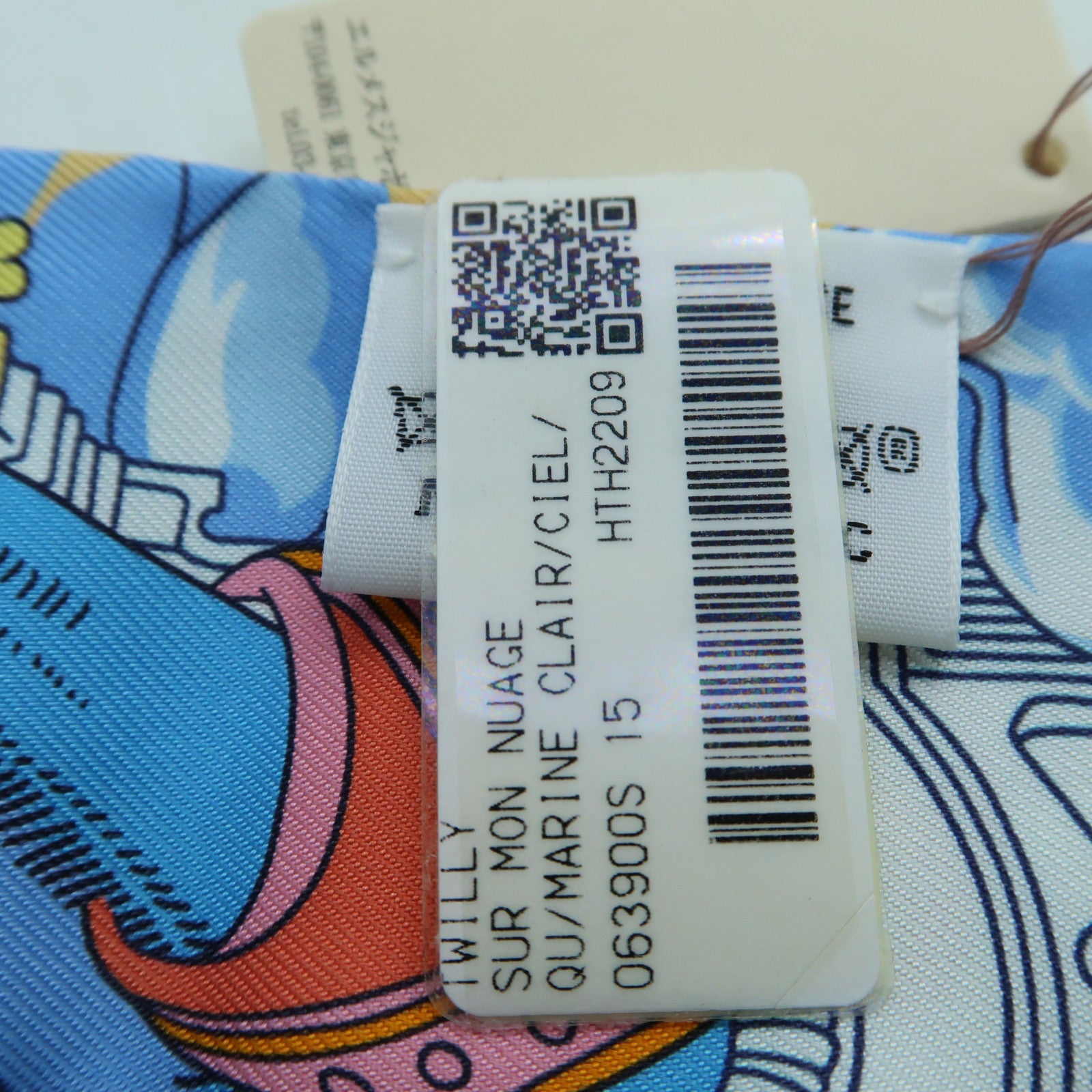 HERMES 絲質Twilly絲巾藍色