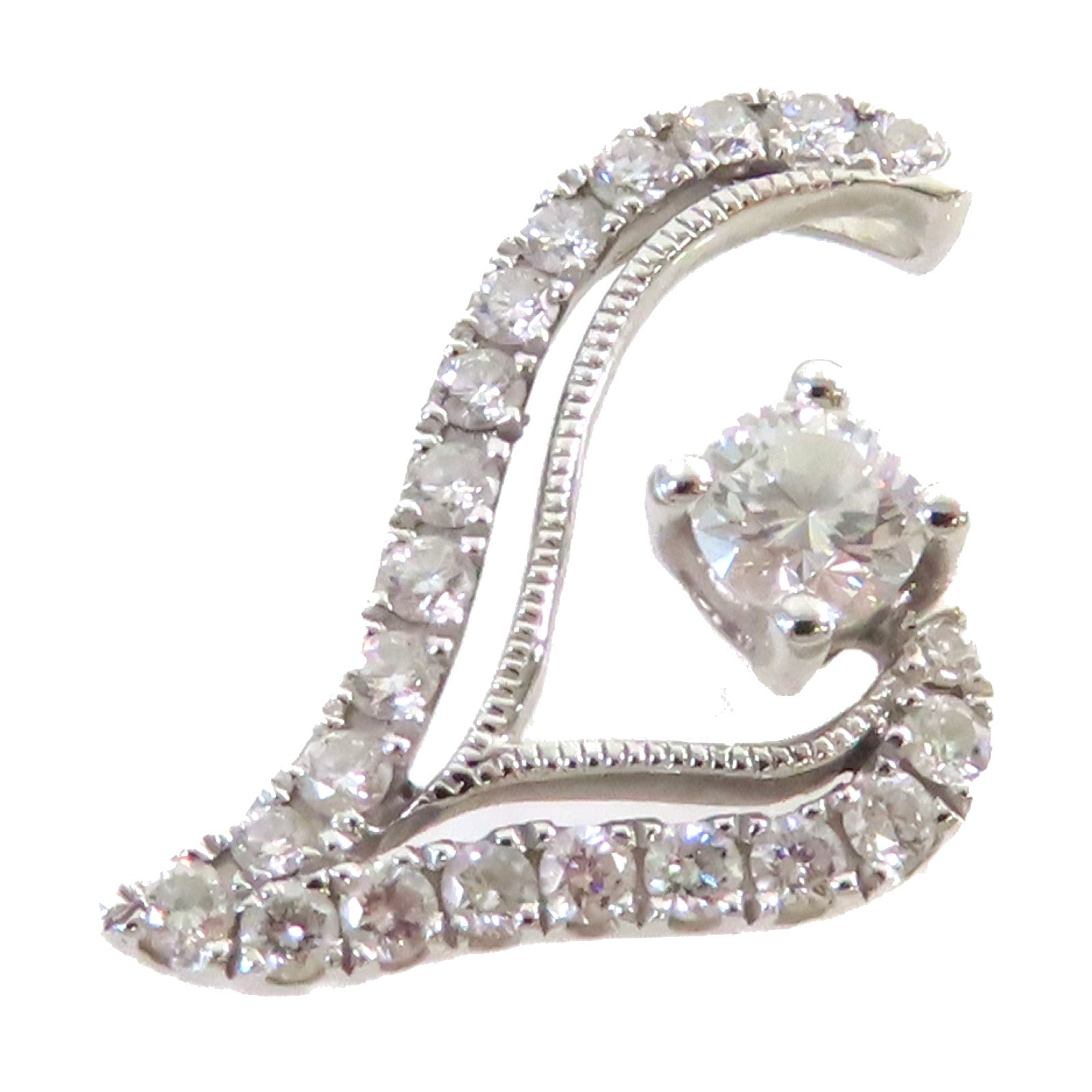 JEWELRY 18K白金Diamond Pendant Top 0.18ct/0.26ct鑽石吊墜
