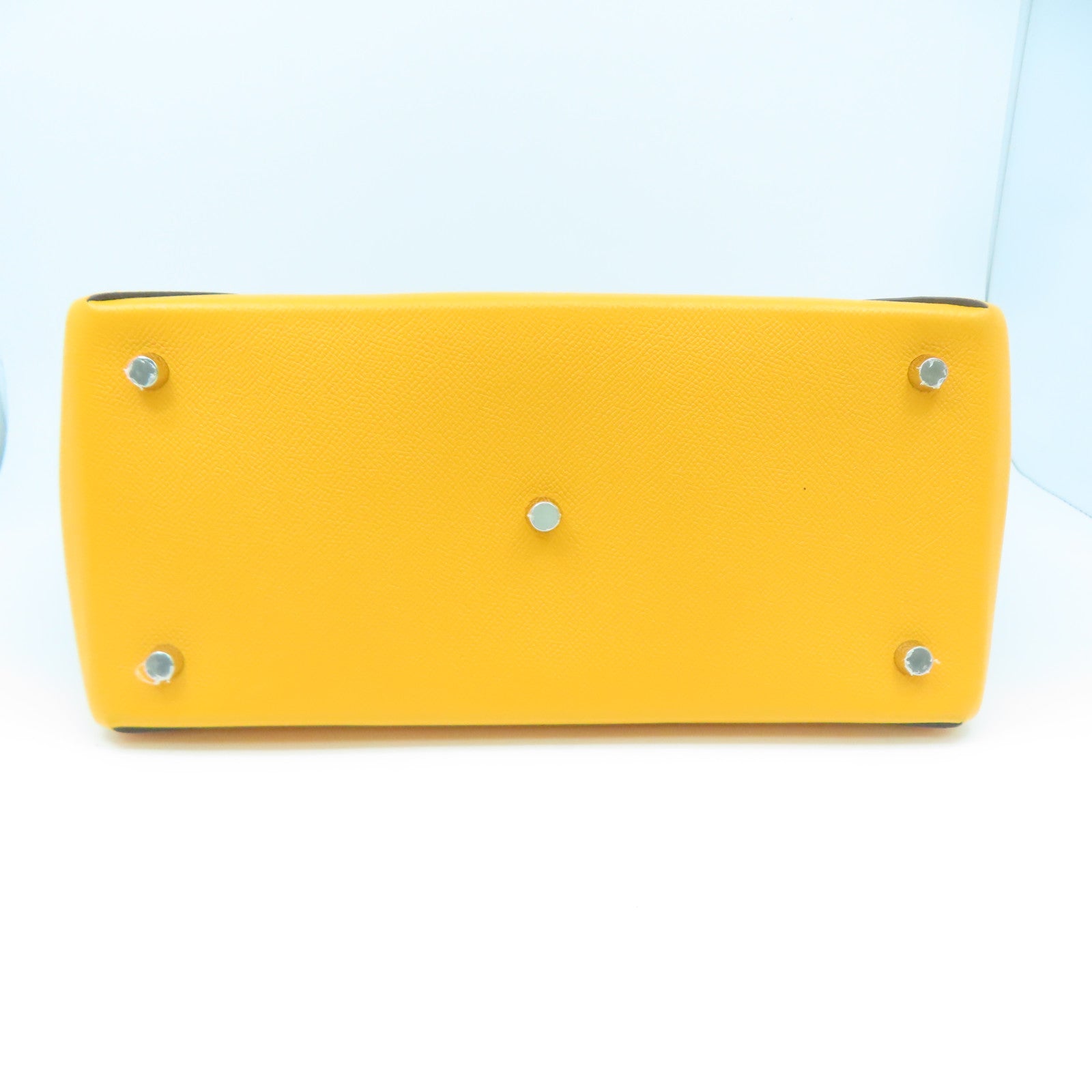 HERMES Epsom皮革/Evercolor皮革Maxi Box Cabas銀扣手挽袋灰色/橙色