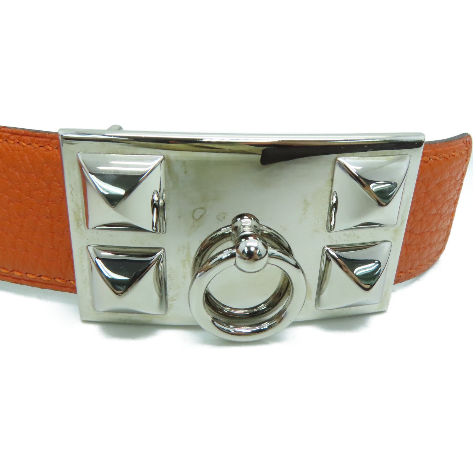 HERMES [Sharp Discount] Clemence/Swift Leather Belt 85cm