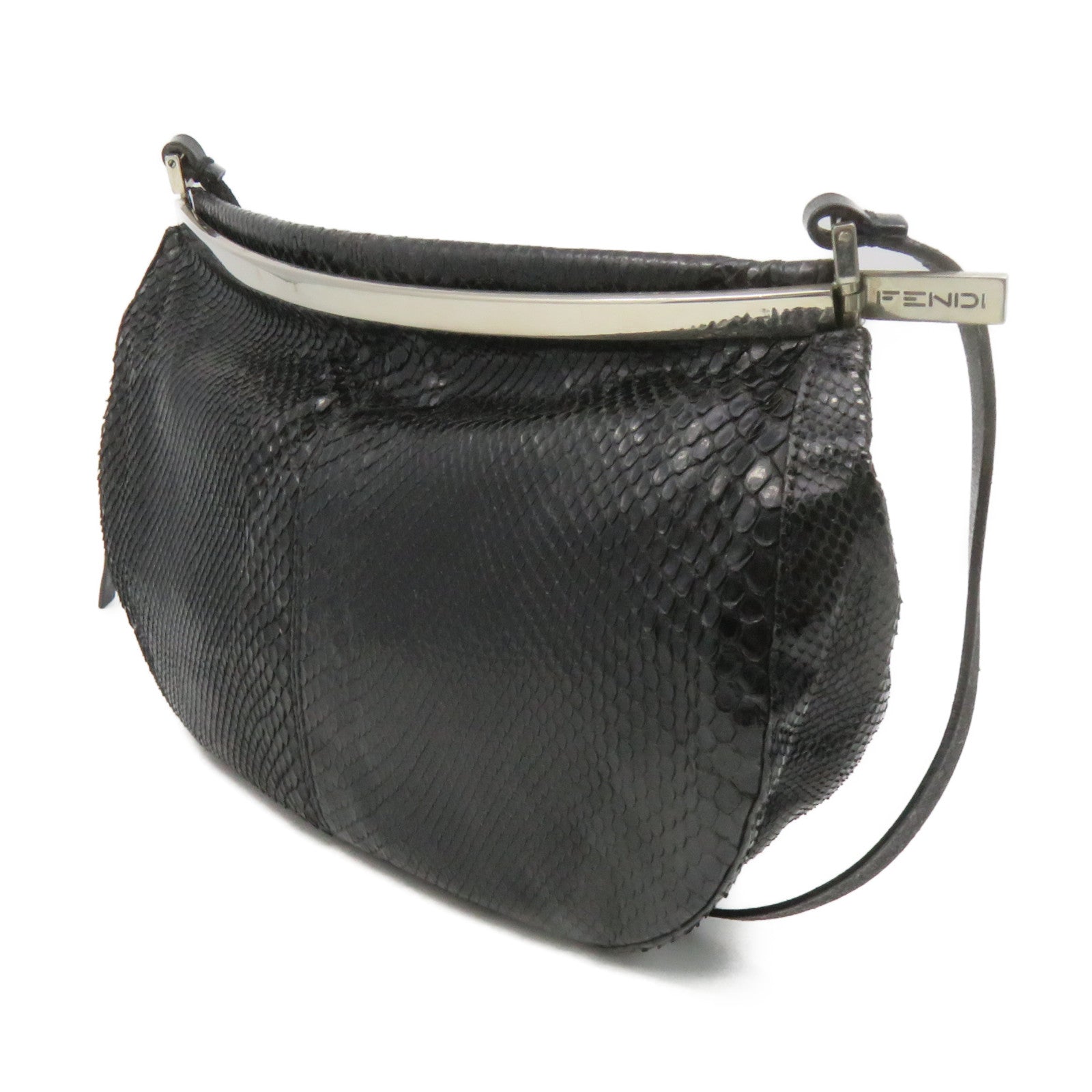 FENDI 【激減優惠】蛇皮皮革Shoulder Bag肩背袋黑色