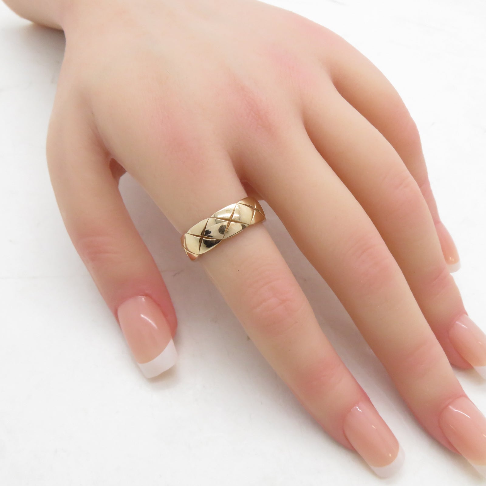 CHANEL 18K玫瑰金Coco Crush Ring戒指US#7#55