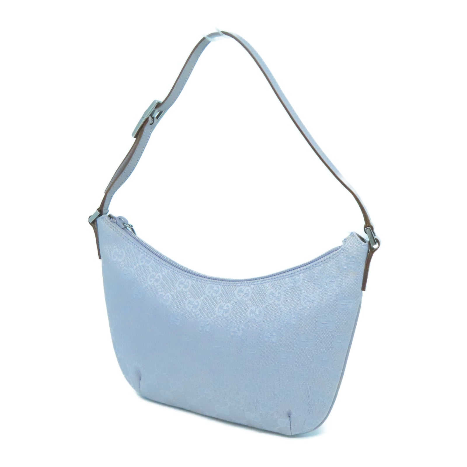 GUCCI 帆布Shoulder Bag銀扣肩背袋紫色