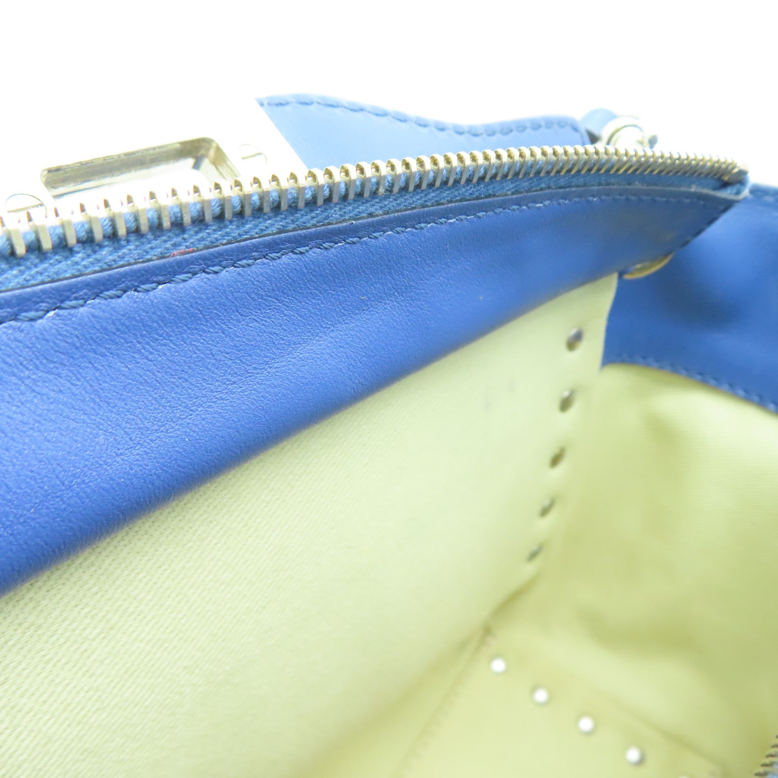 Valentino 牛皮皮革2Way Shoulder金扣手挽肩背两用袋蓝色