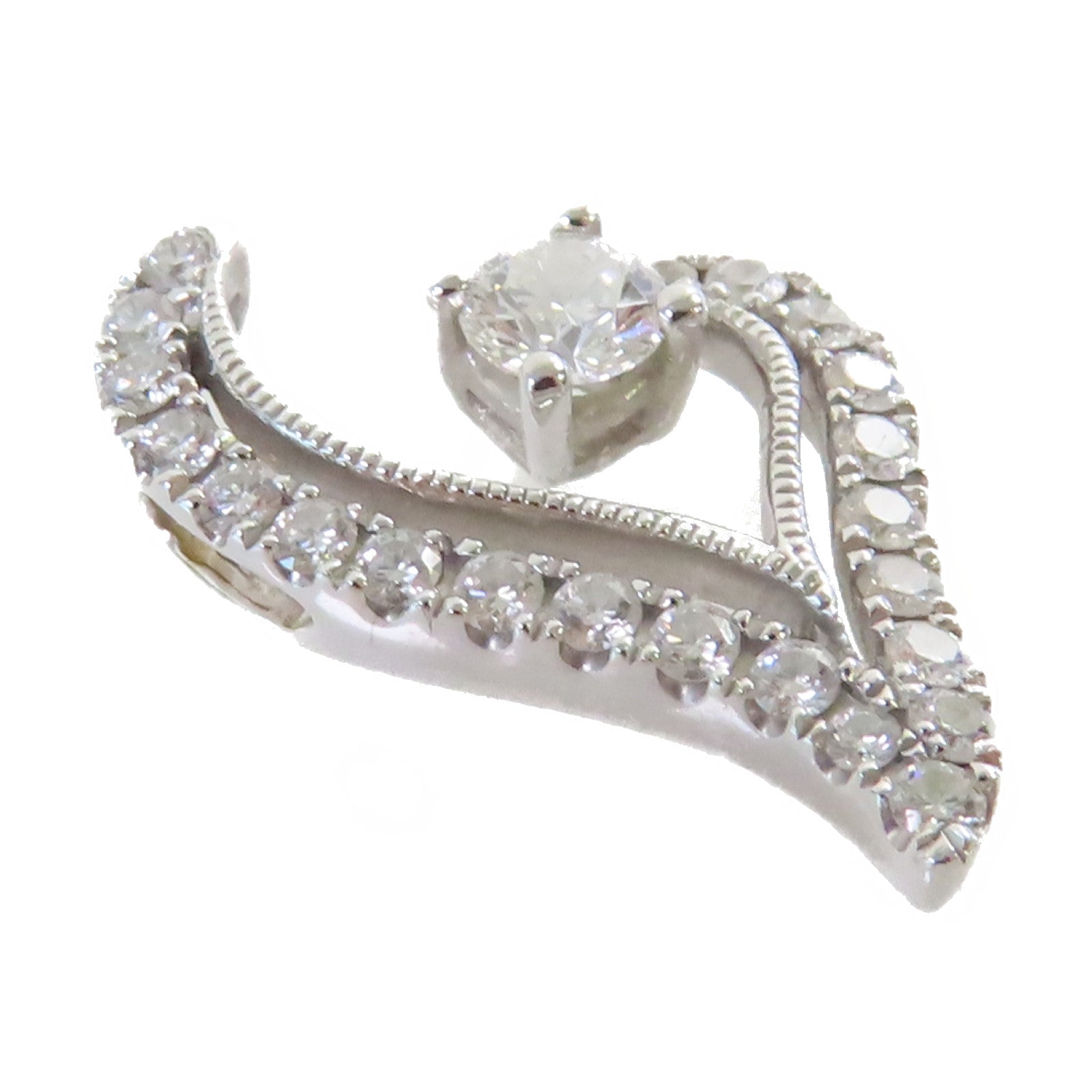 JEWELRY 18K白金Diamond Pendant Top 0.18ct/0.26ct鑽石吊墜