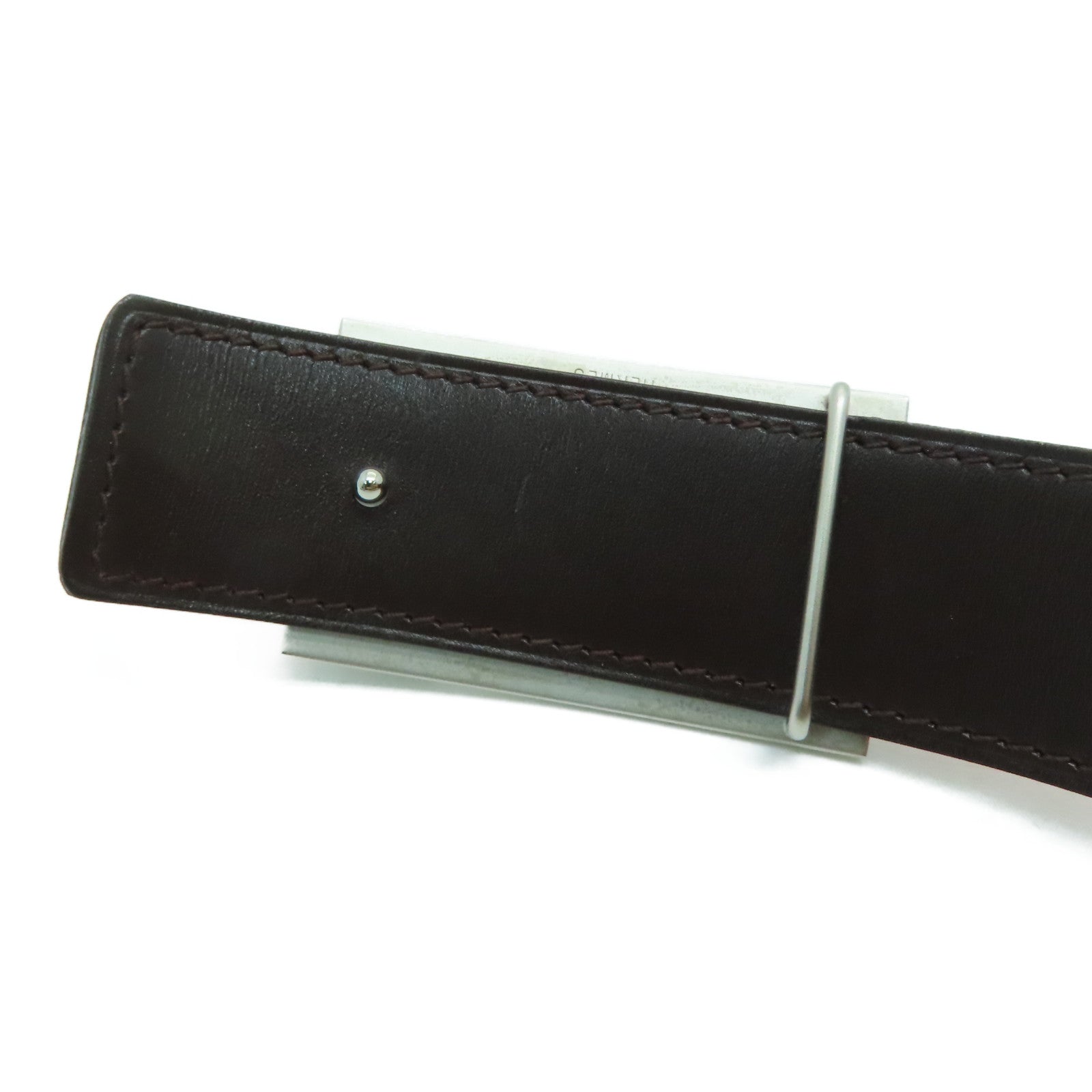 HERMES 【激減優惠】Clemence/Swift皮革Belt 85cm銀扣皮帶Orange/橙色