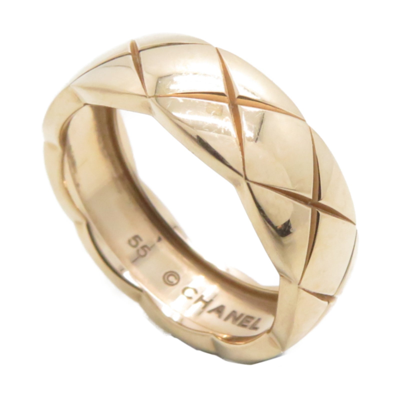 CHANEL 18K玫瑰金Coco Crush Ring戒指US#7#55