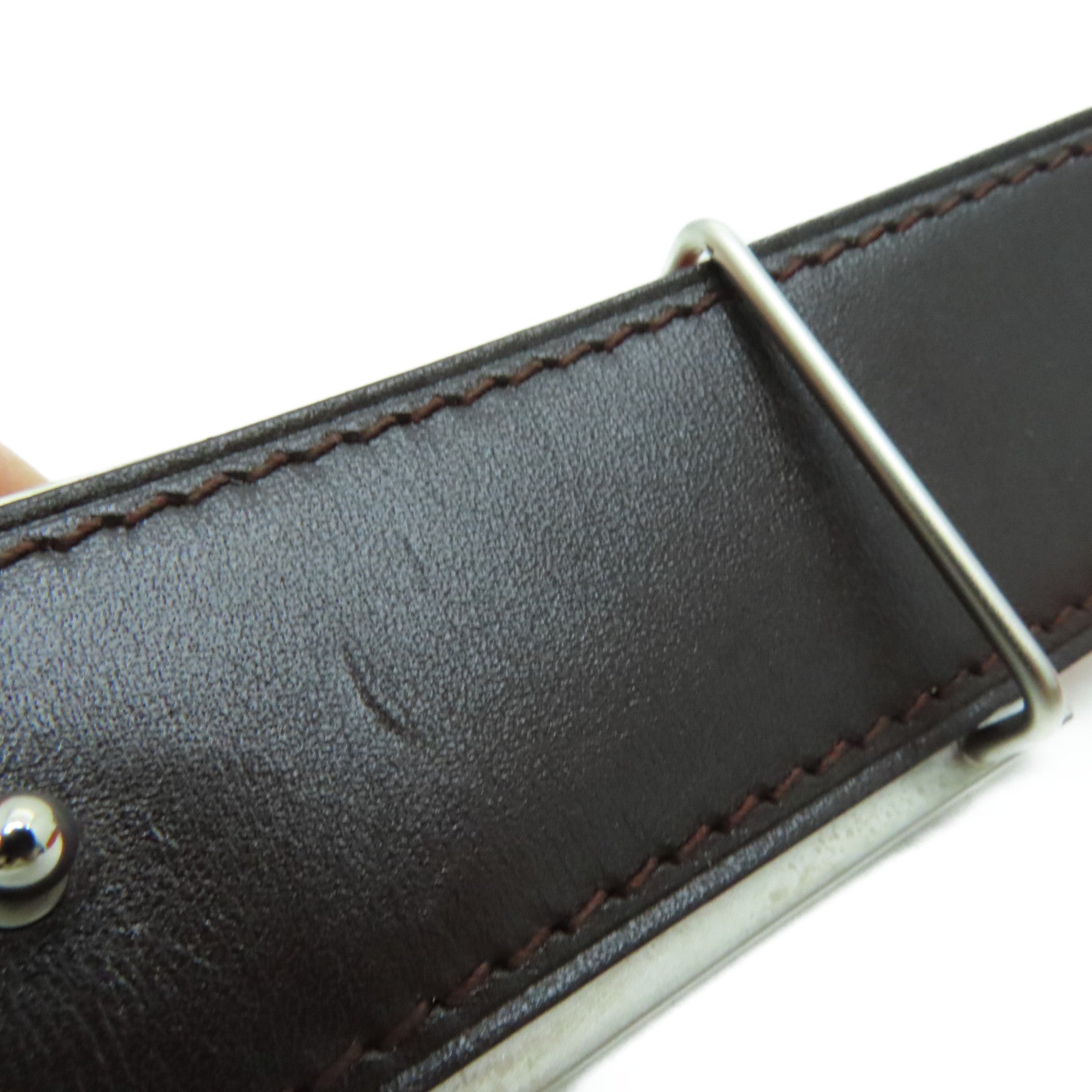HERMES 【激減優惠】Clemence/Swift皮革Belt 85cm銀扣皮帶Orange/橙色
