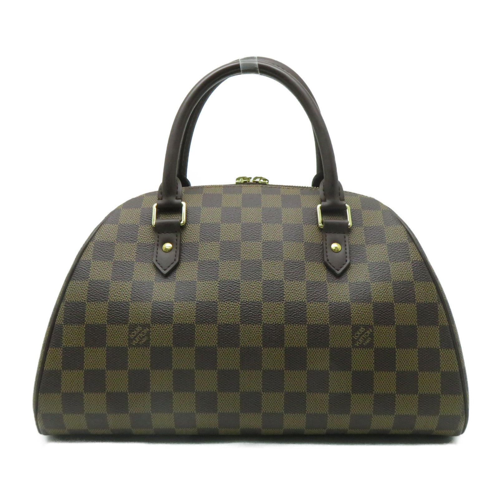 LOUIS VUITTON Damier Ebene Ribera MM金扣手挽袋啡色