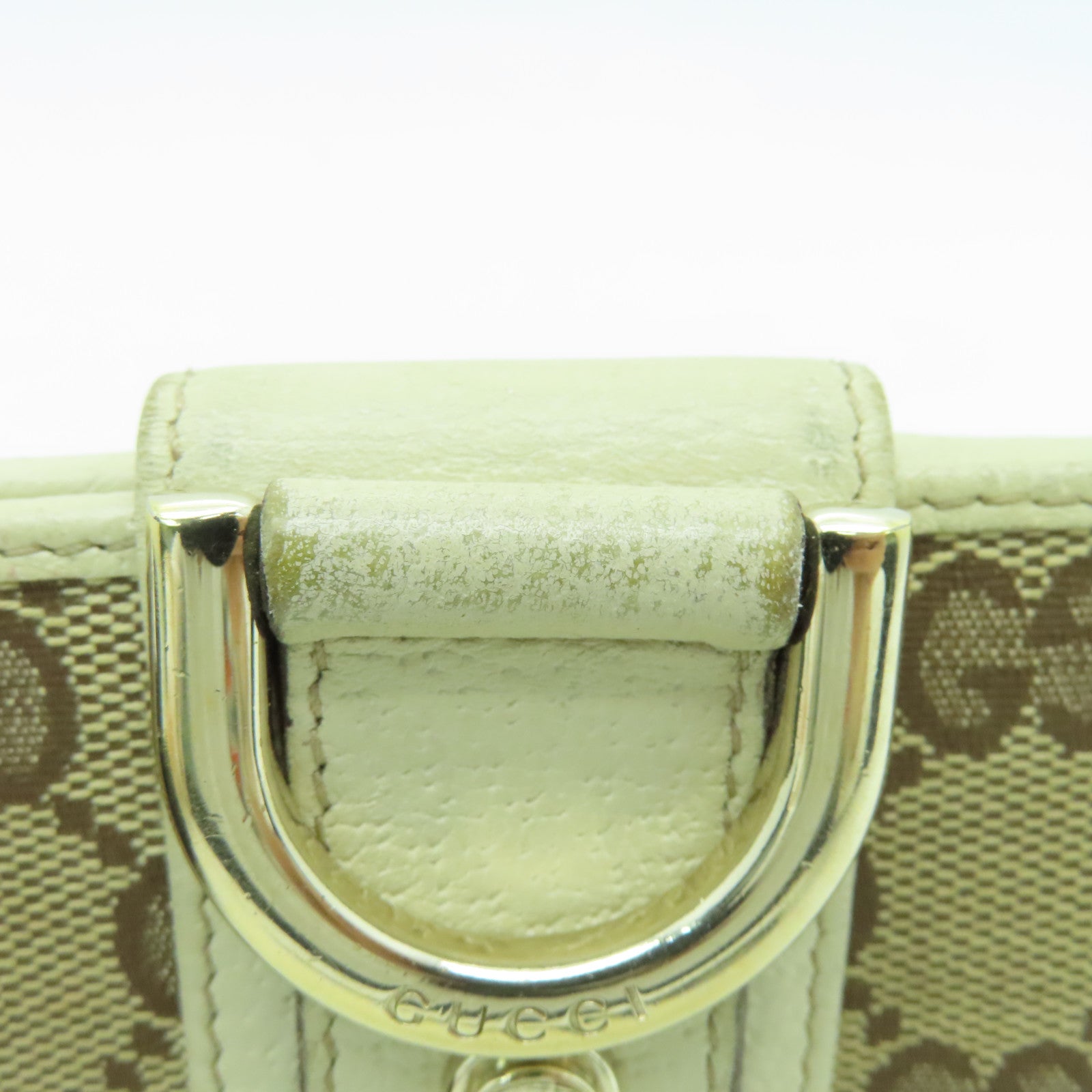 GUCCI 帆布Long Wallet金扣长钱包米色/白色