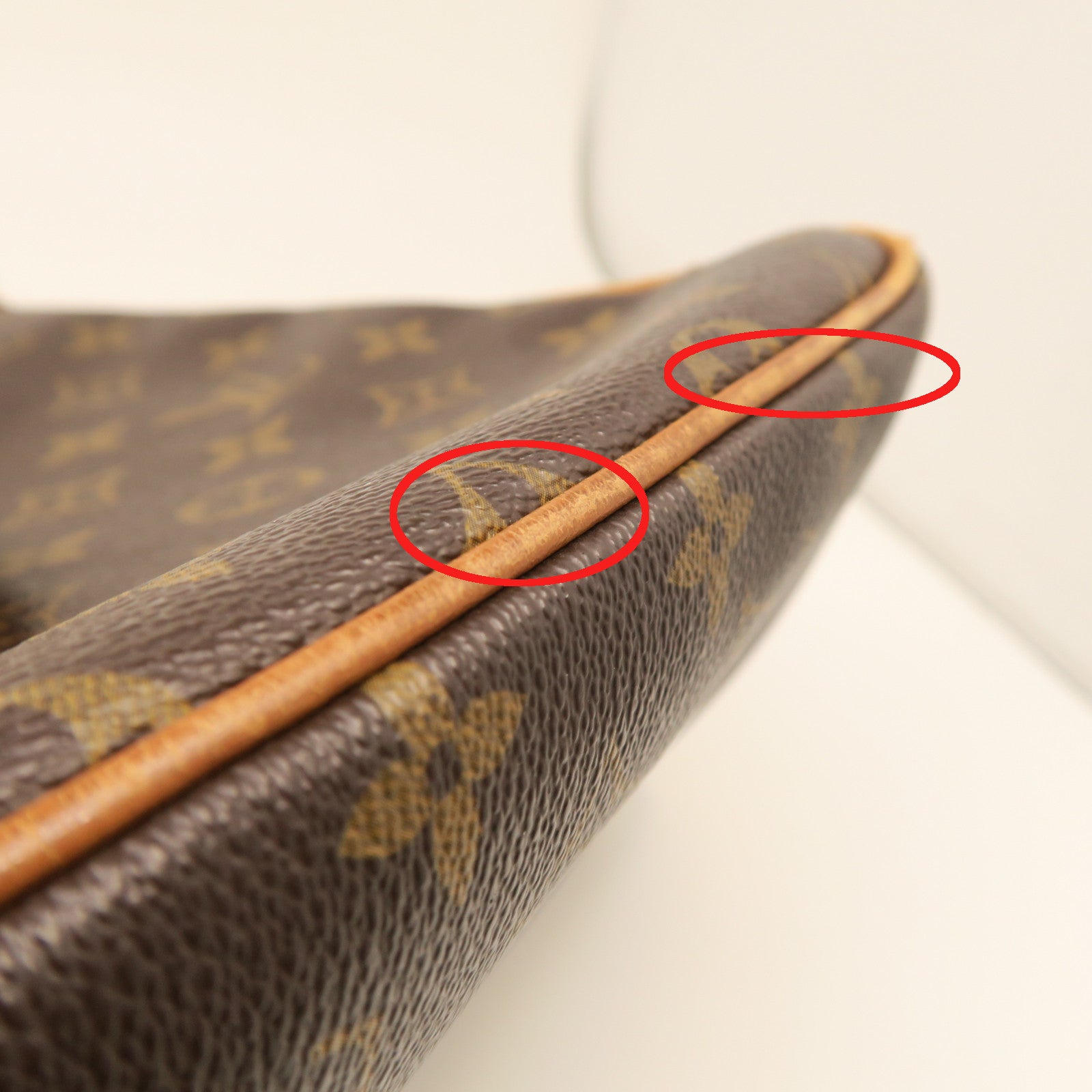 LOUIS VUITTON Monogram Batignolles Vertical Gold Buckle Handle Bag Brown