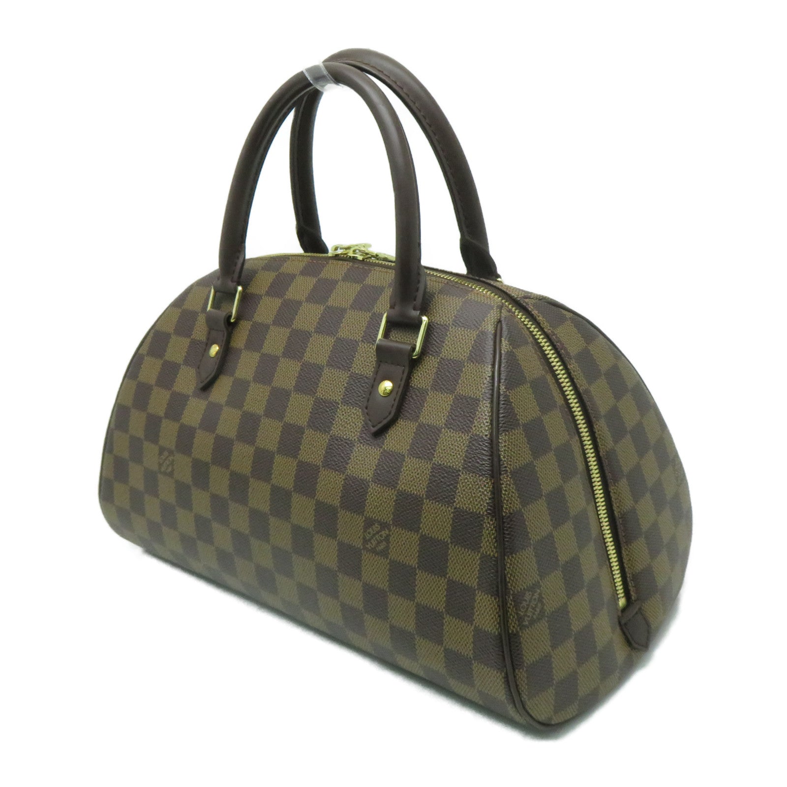 LOUIS VUITTON Damier Ebene Ribera MM金扣手挽袋啡色