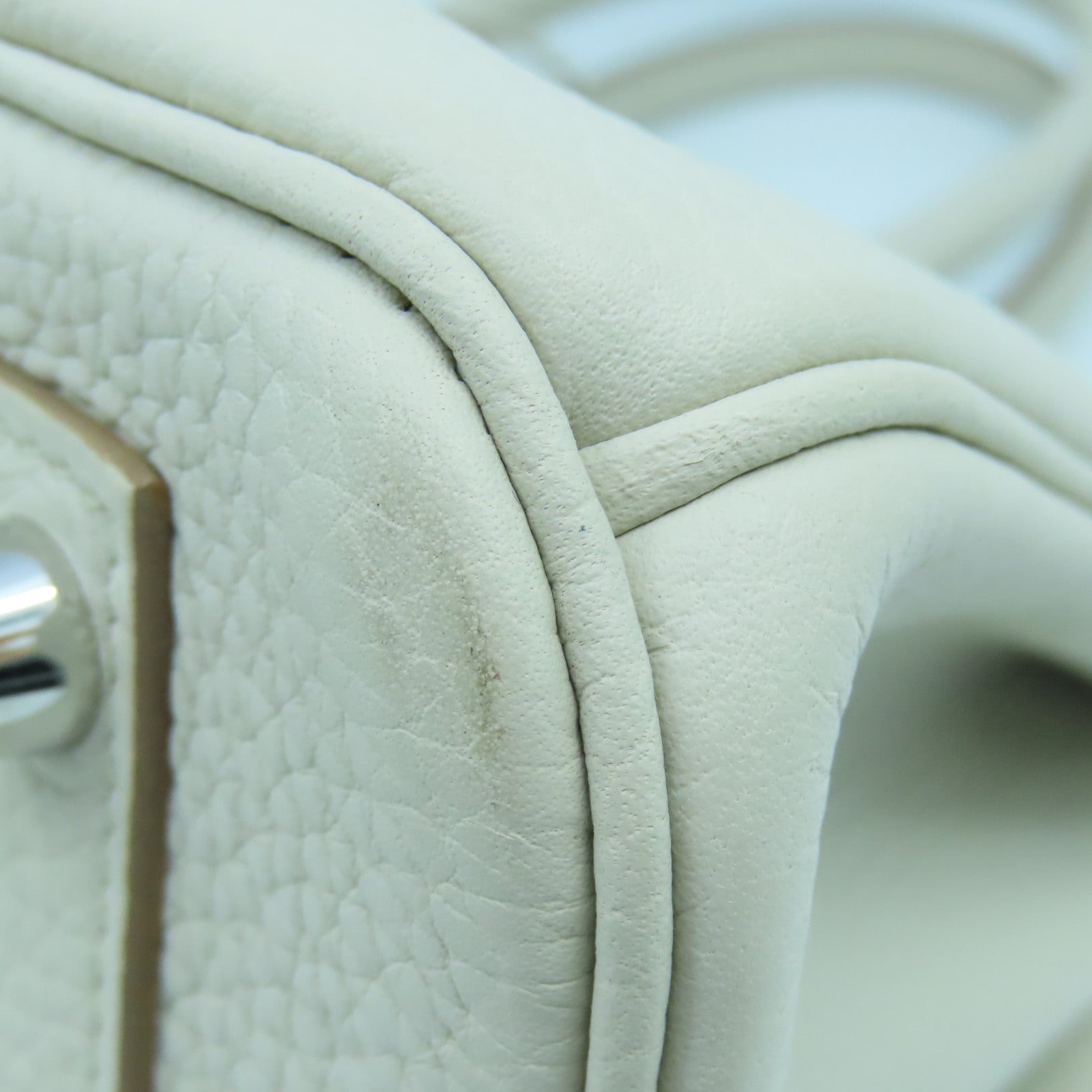 HERMES Cleremce皮革Birkin 30银扣手挽袋Beton/灰色