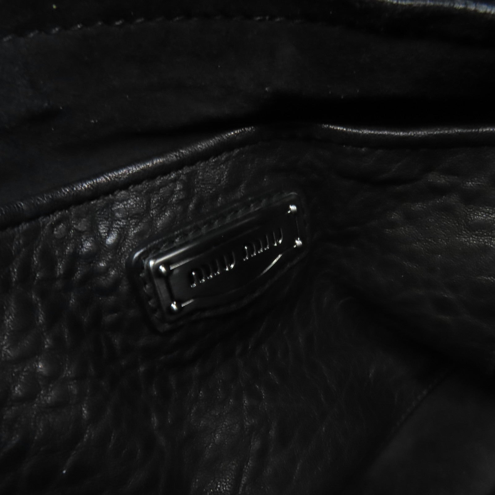 Miu Miu 羊皮皮革2Way Shoulder Bag手挽肩背兩用袋黑色