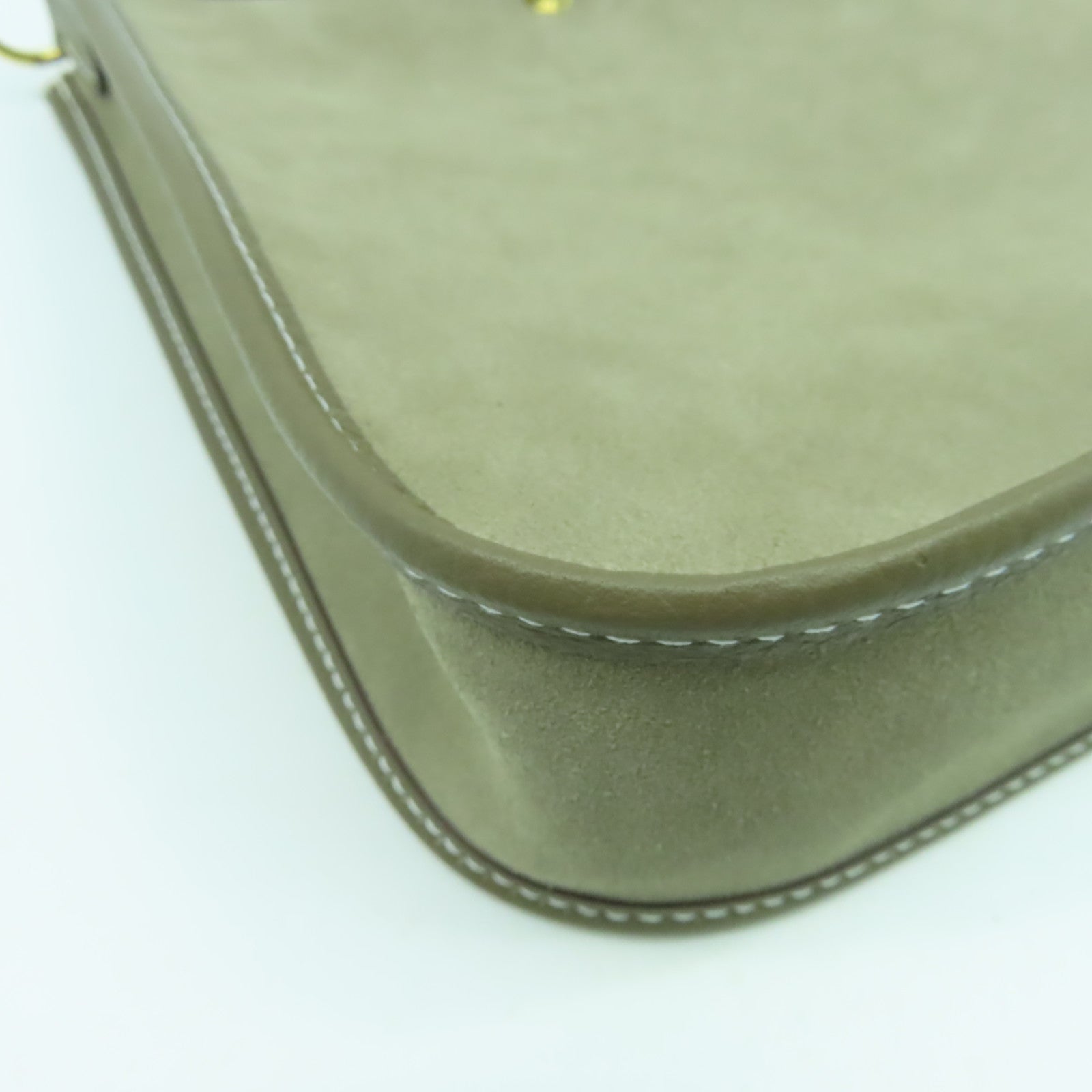 HERMES 麂皮皮革Evelyne TPM金扣肩背袋Etoupe大象灰色