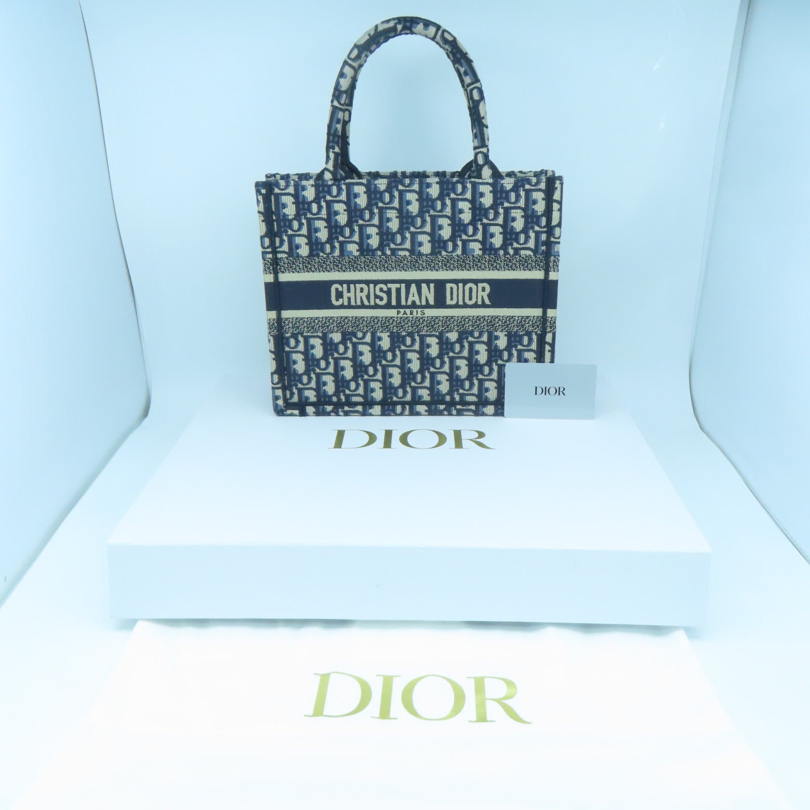Dior 帆布Book Tote S手挽袋藍色