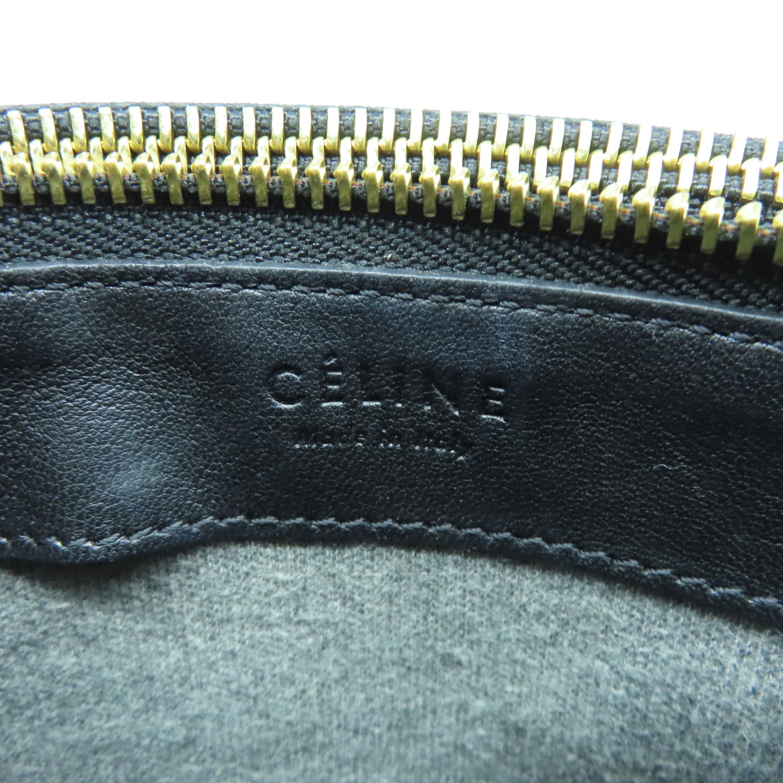 CELINE 【激減優惠】羊皮皮革Trio金扣肩背袋黑色