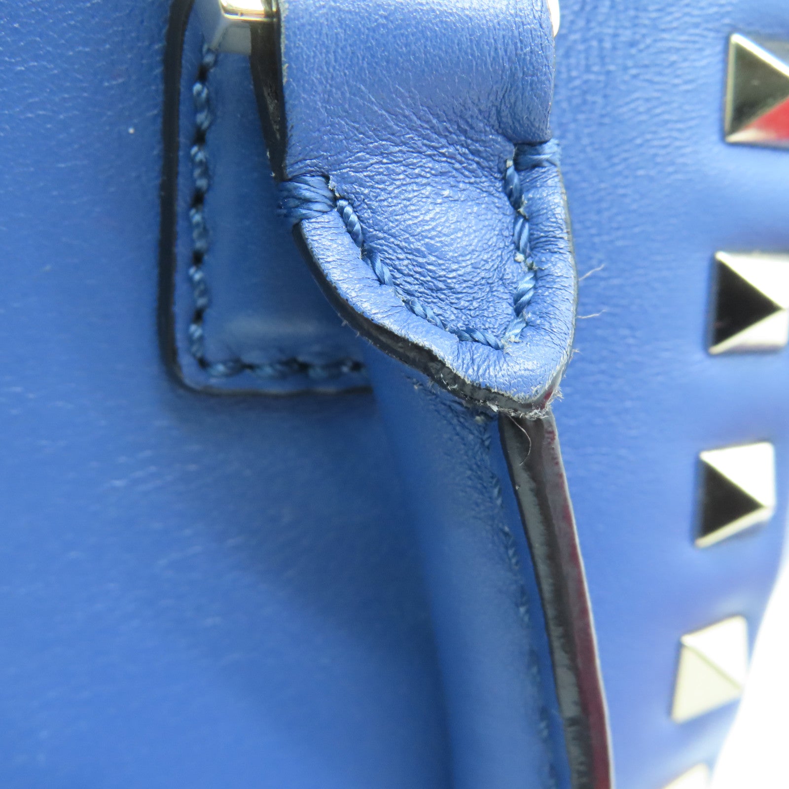 Valentino 牛皮皮革2Way Shoulder金扣手挽肩背两用袋蓝色