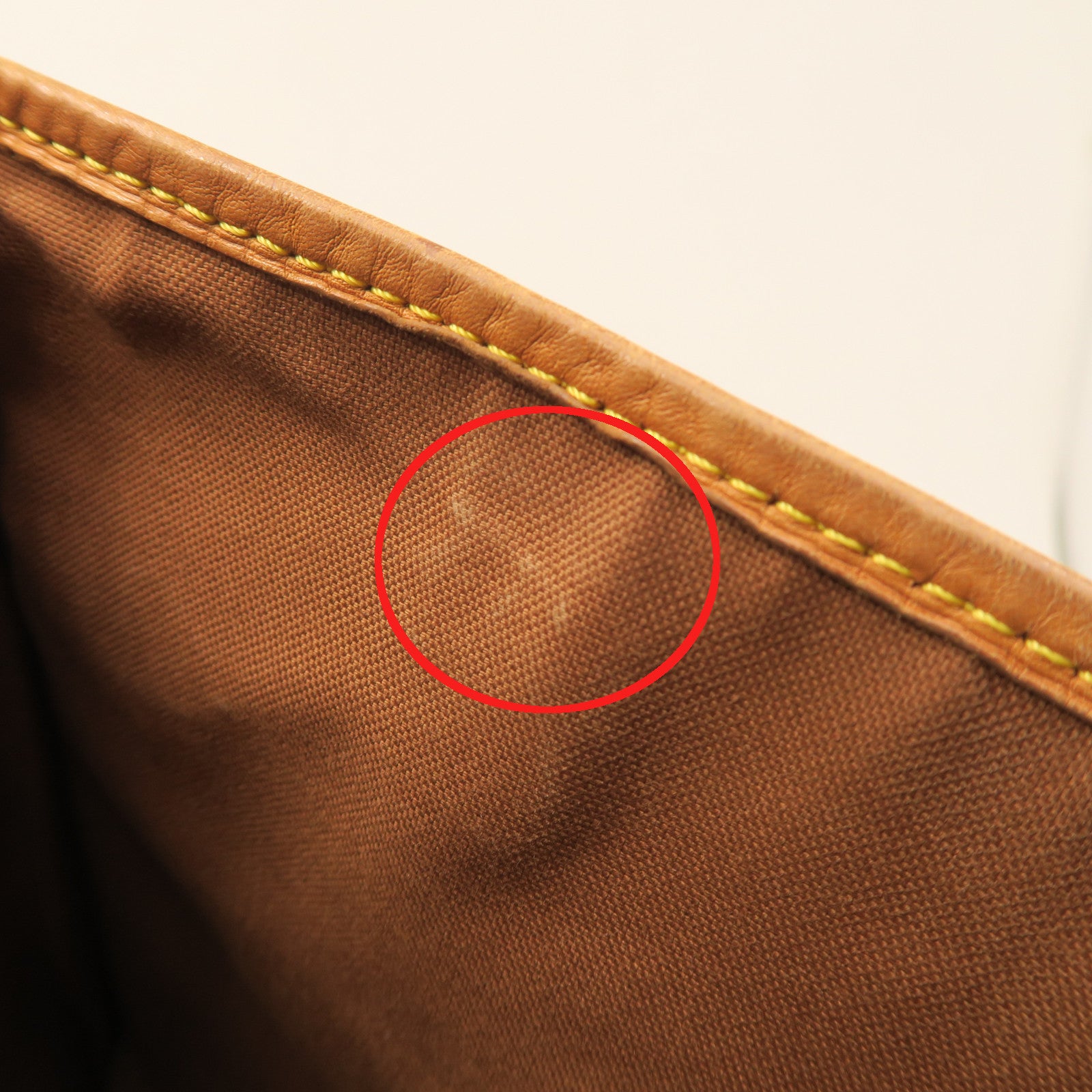 LOUIS VUITTON Monogram Batignolles Vertical Gold Buckle Handle Bag Brown