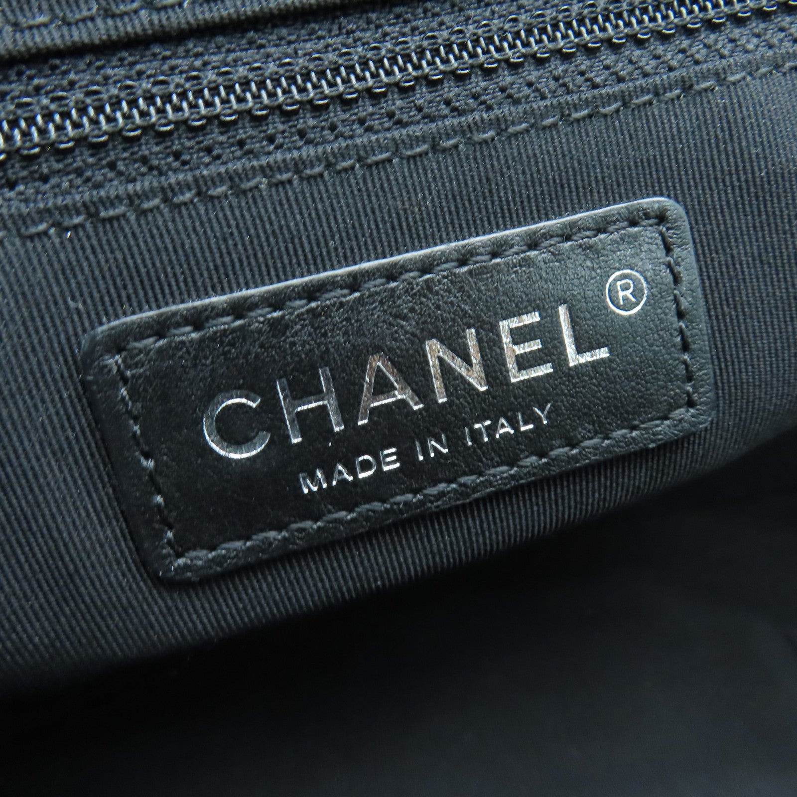 CHANEL twill 2way Shoulder Bag silver buckle handle shoulder bag black