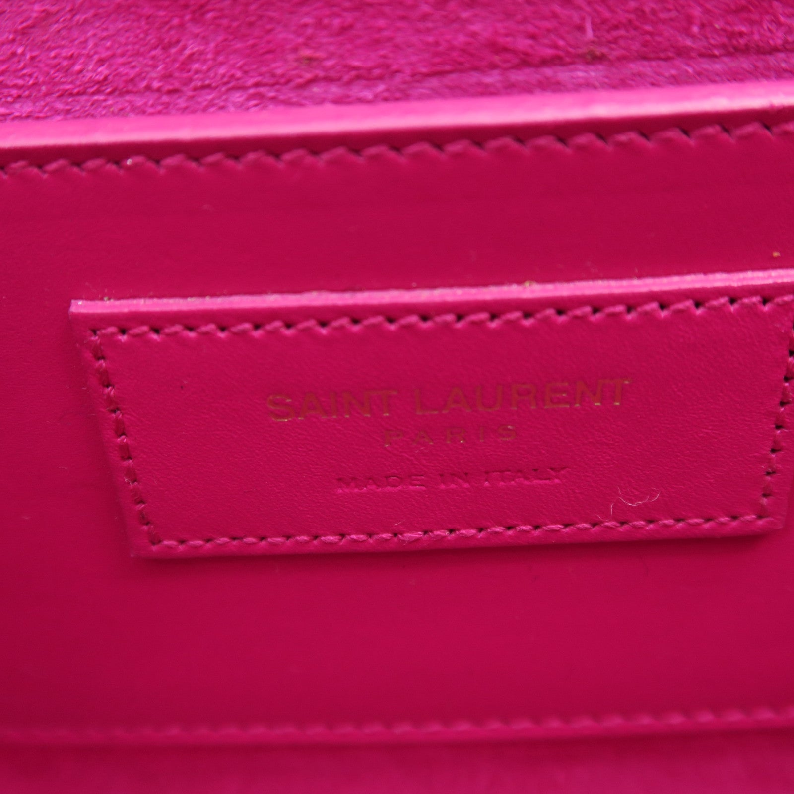 YVES SAINT LAURENT 牛皮皮革Kate金扣链带肩背袋粉红色