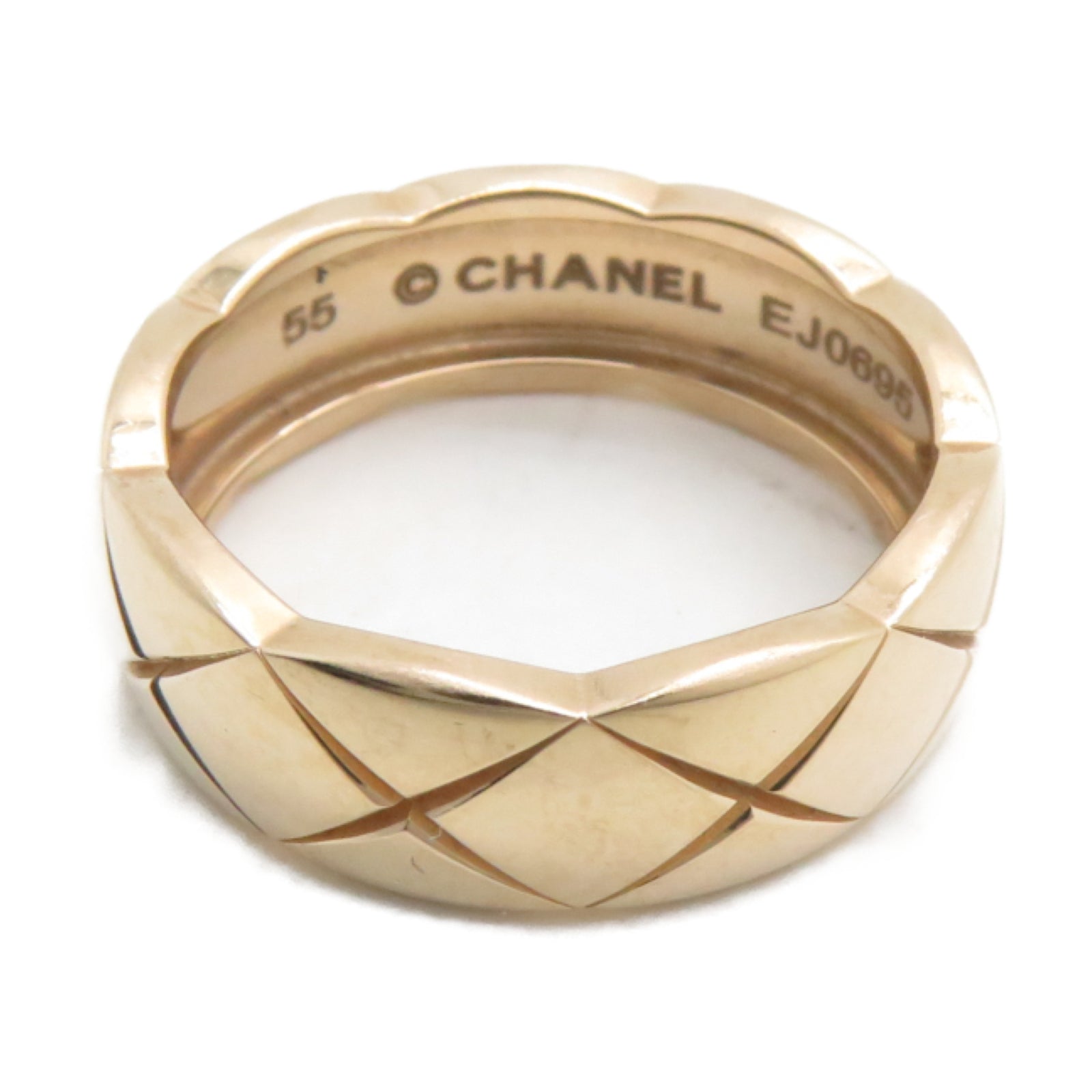 CHANEL 18K玫瑰金Coco Crush Ring戒指US#7#55