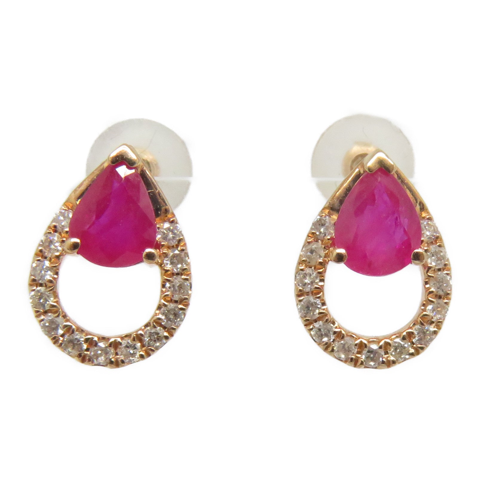 JEWELRY 18K玫瑰金Ruby Earrings 0.65ct紅寶石/0.23ct鑽石耳環