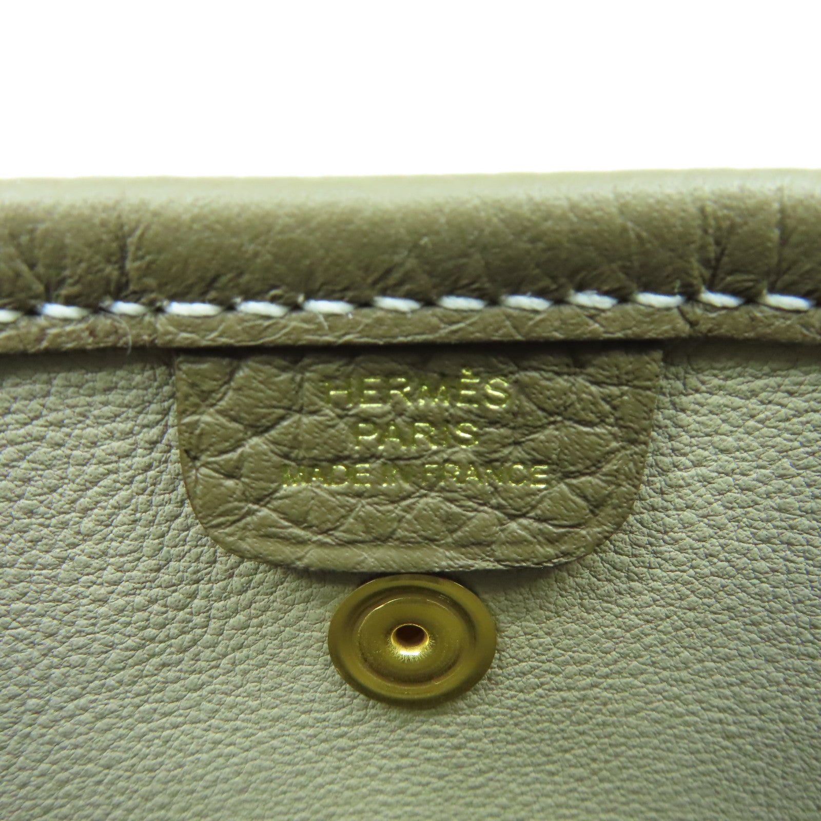 HERMES 麂皮皮革Evelyne TPM金扣肩背袋Etoupe大象灰色