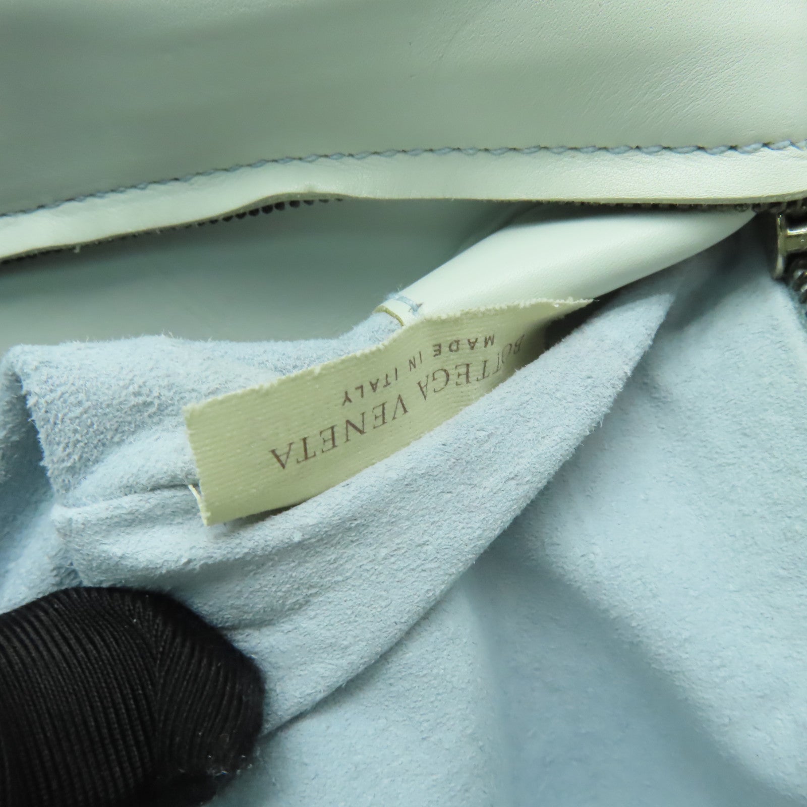 BOTTEGA VENETA 織紋皮革Shoulder Bag金扣肩背袋白色