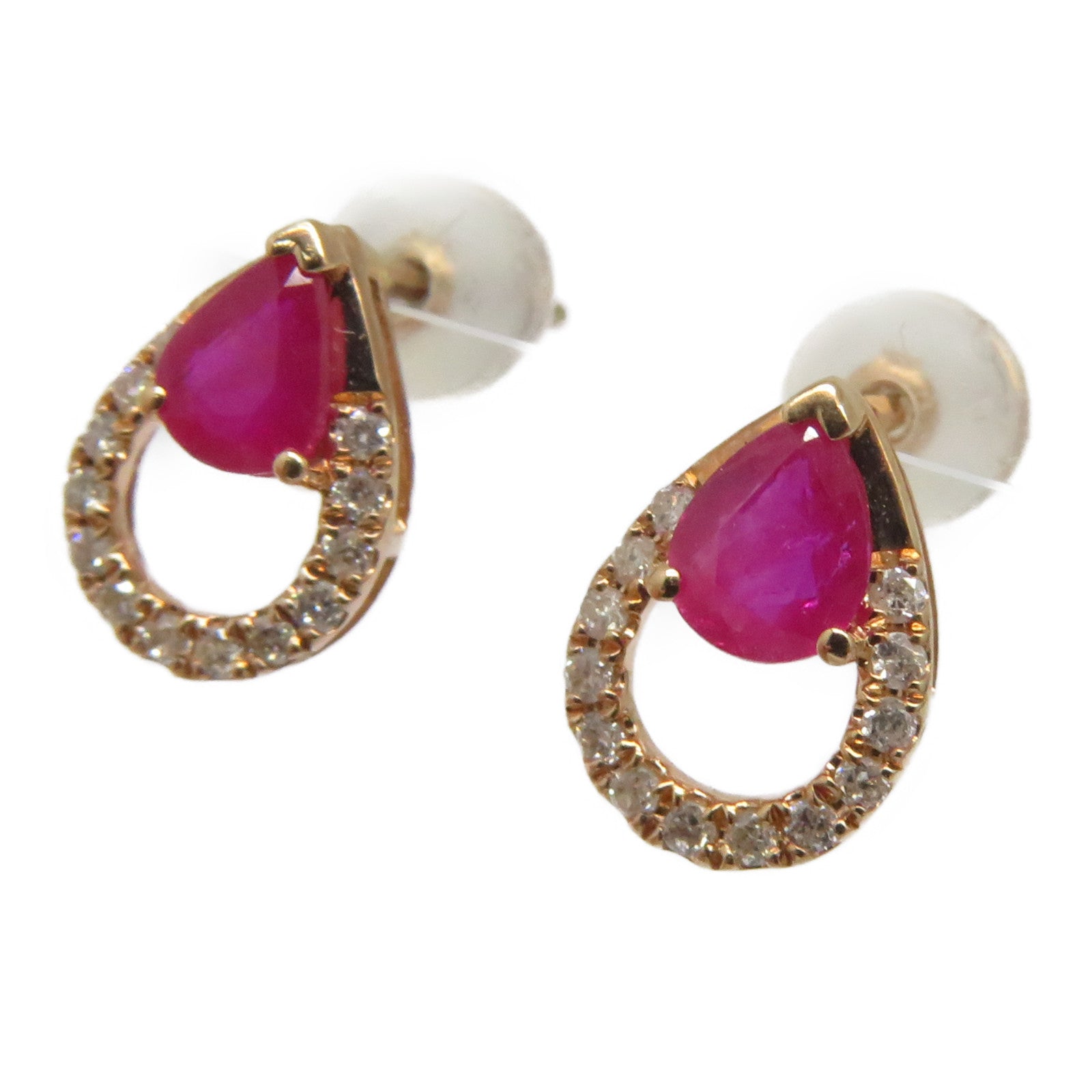 JEWELRY 18K玫瑰金Ruby Earrings 0.65ct紅寶石/0.23ct鑽石耳環