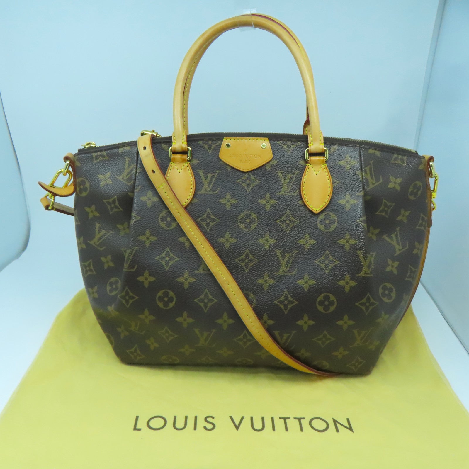 LOUIS VUITTON Monogram Turenne MM金扣手挽肩背兩用袋啡色