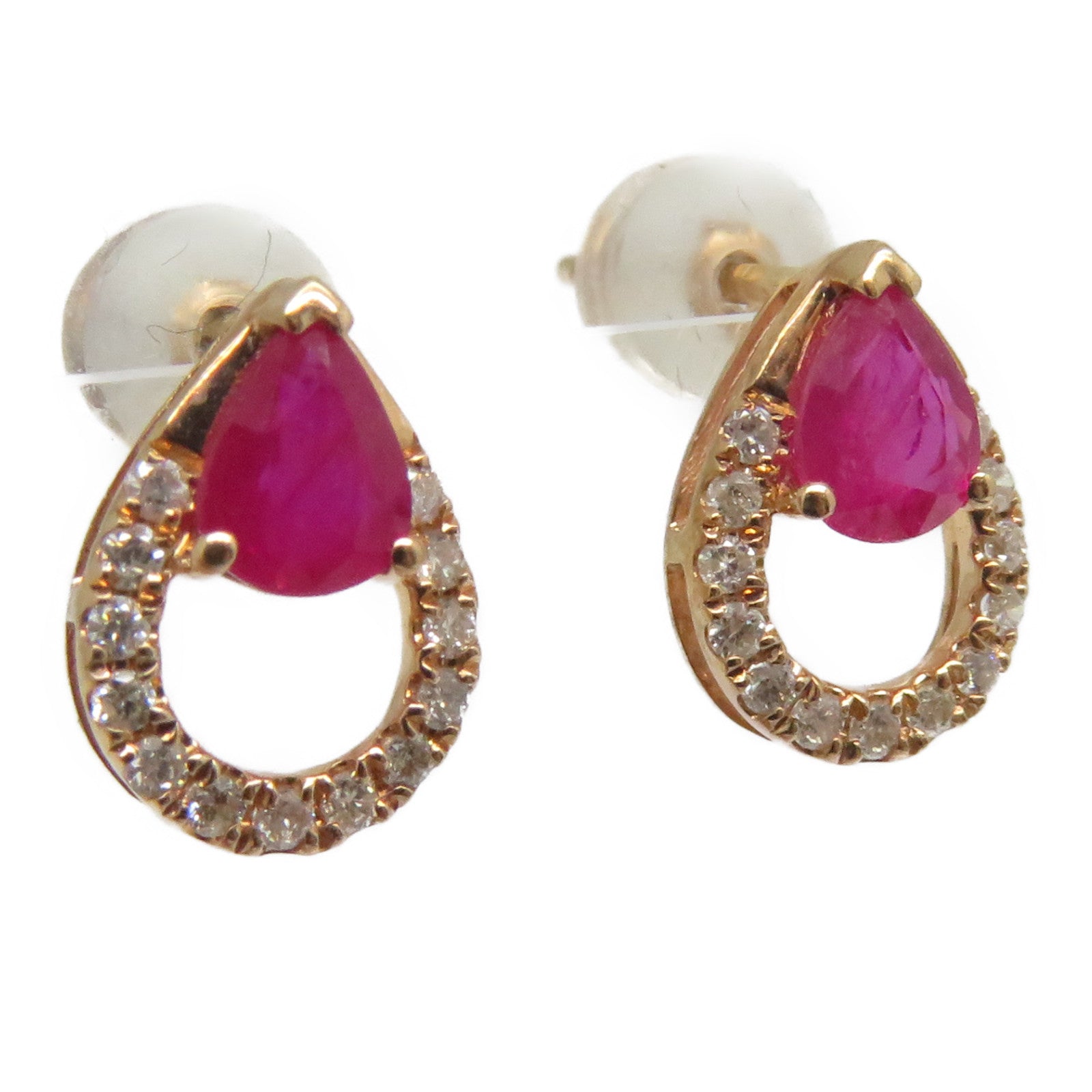 JEWELRY 18K玫瑰金Ruby Earrings 0.65ct紅寶石/0.23ct鑽石耳環