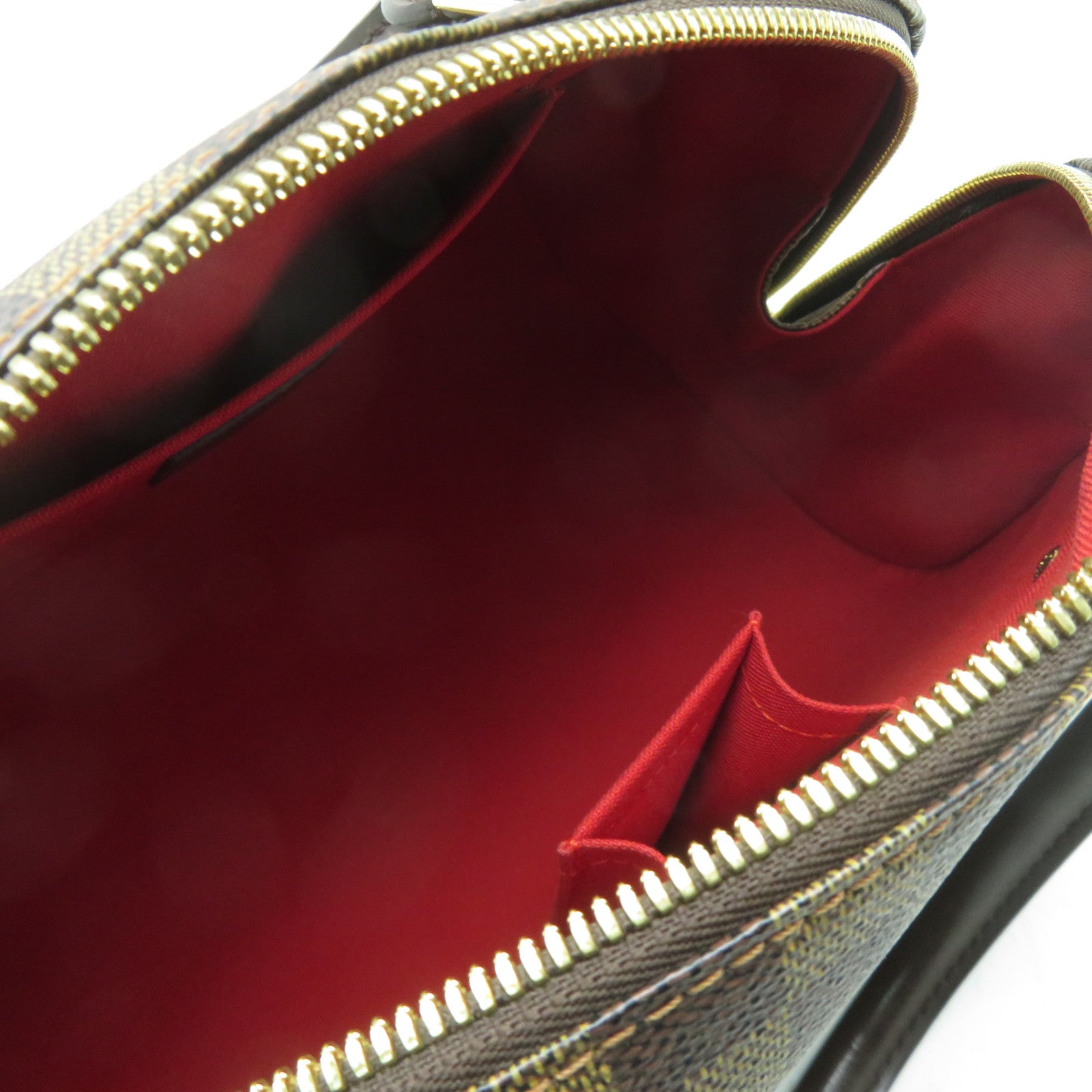 LOUIS VUITTON Damier Ebene Ribera MM金扣手挽袋啡色
