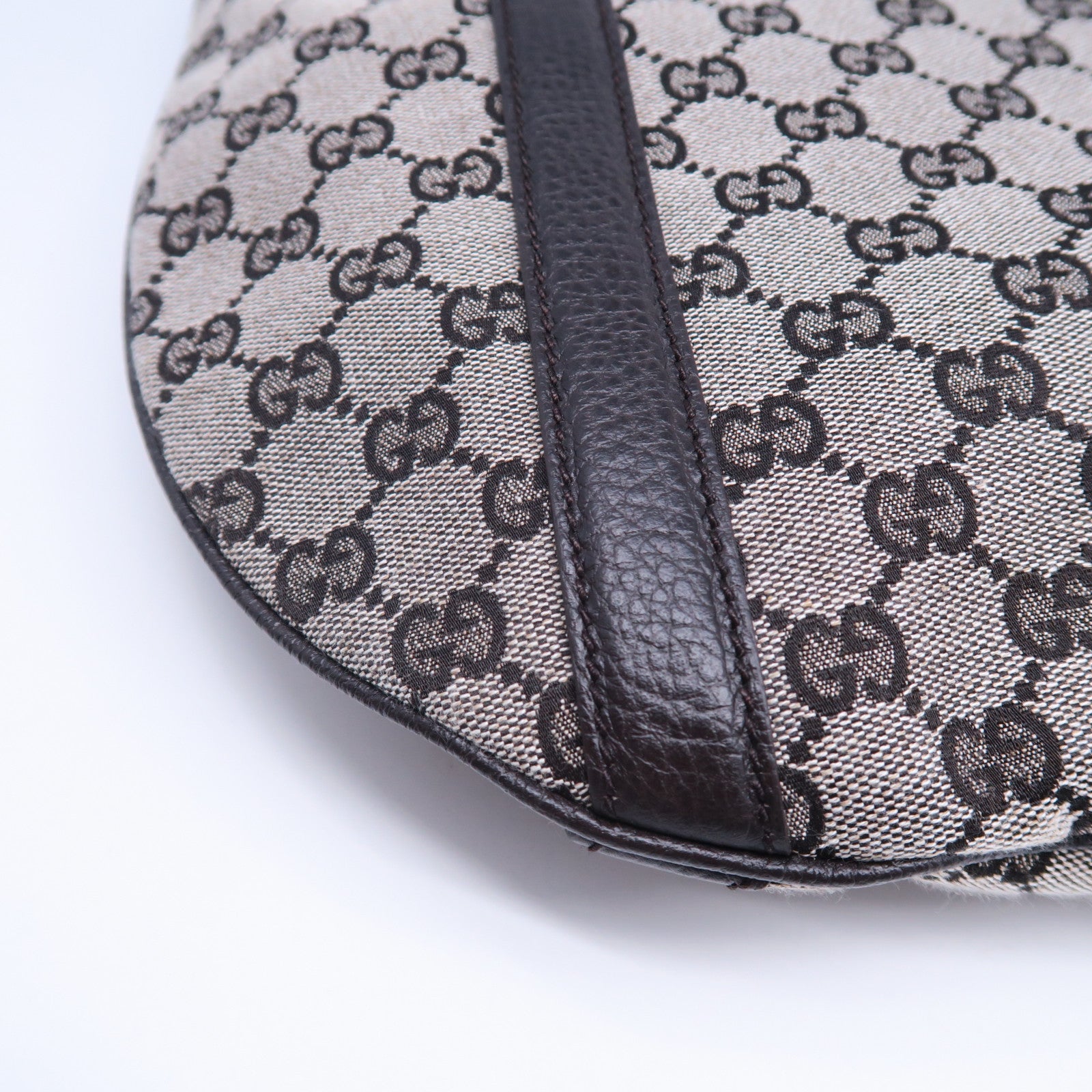 GUCCI 帆布2 Way Shoulder Bag銀扣手挽肩背兩用啡色