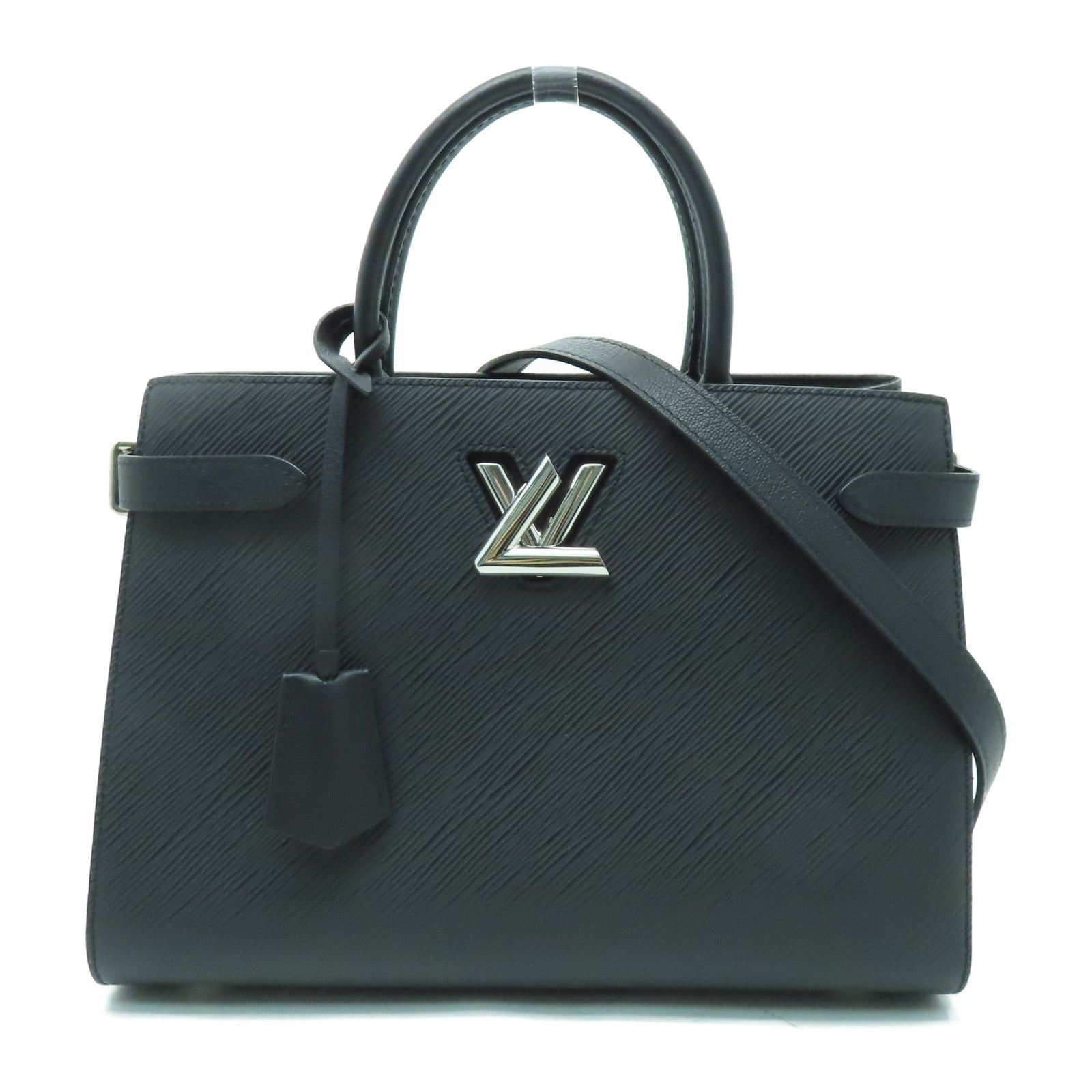 LOUIS VUITTON Epi Twist Tote銀扣手挽肩背兩用袋黑色