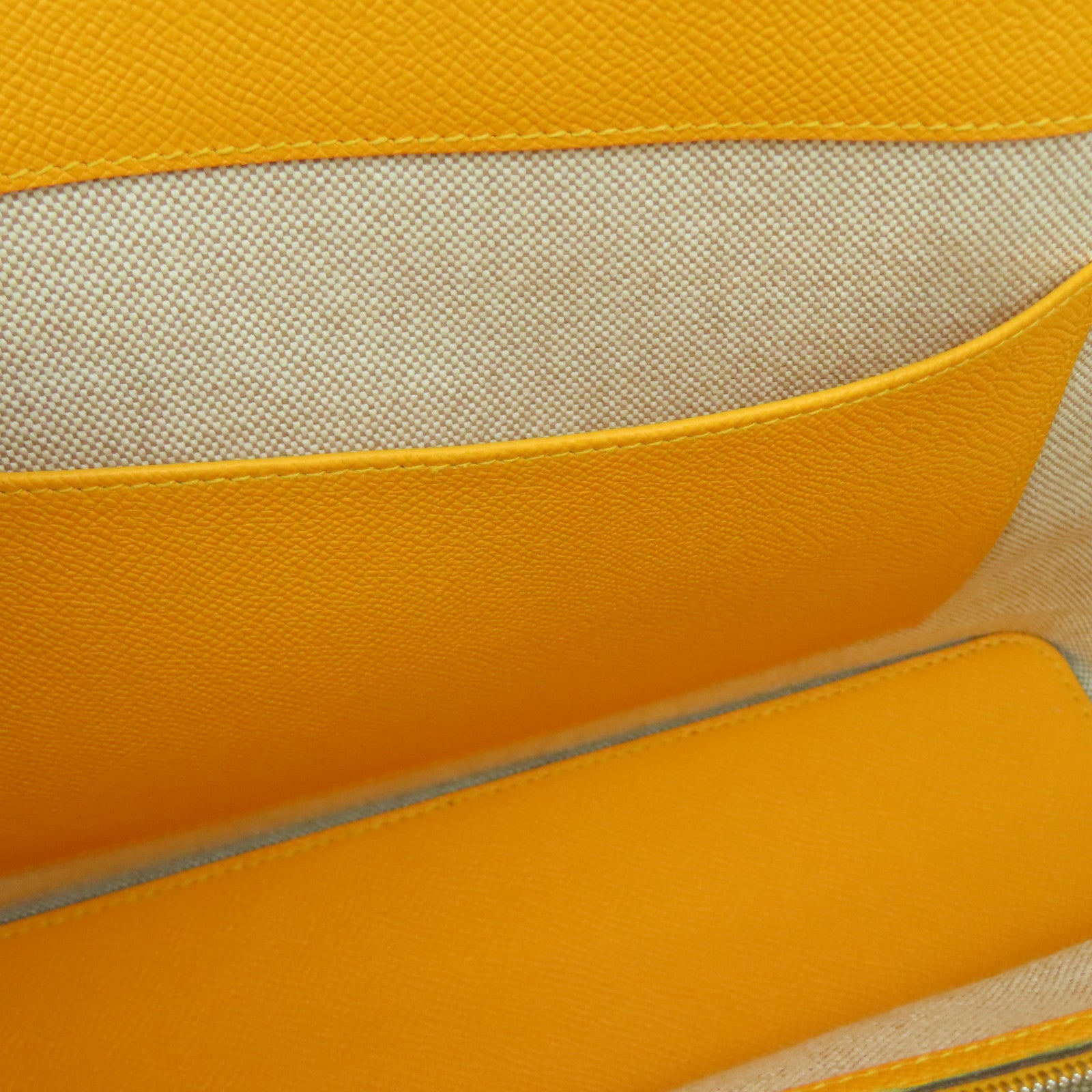 HERMES Epsom皮革/Evercolor皮革Maxi Box Cabas銀扣手挽袋灰色/橙色