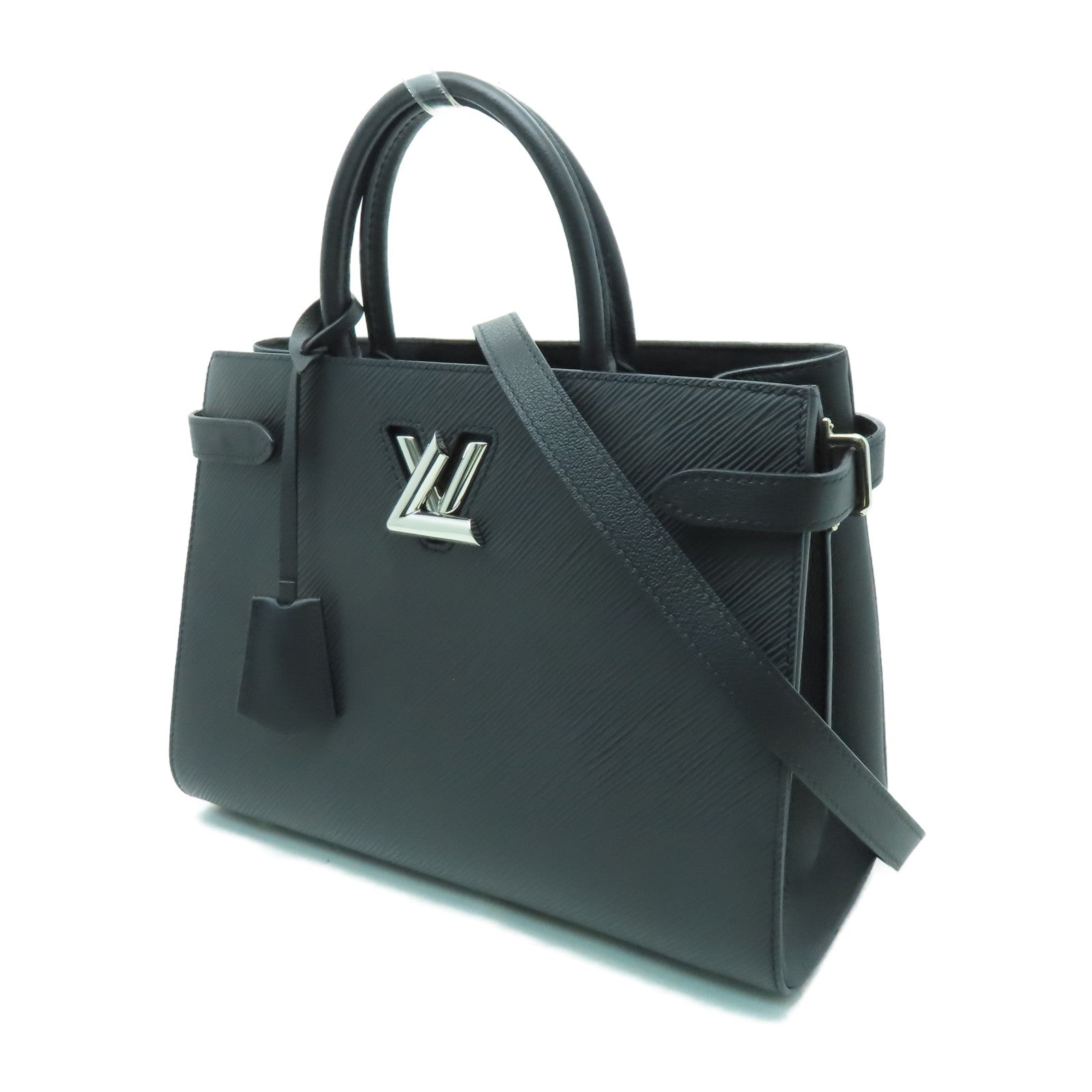 LOUIS VUITTON Epi Twist Tote銀扣手挽肩背兩用袋黑色