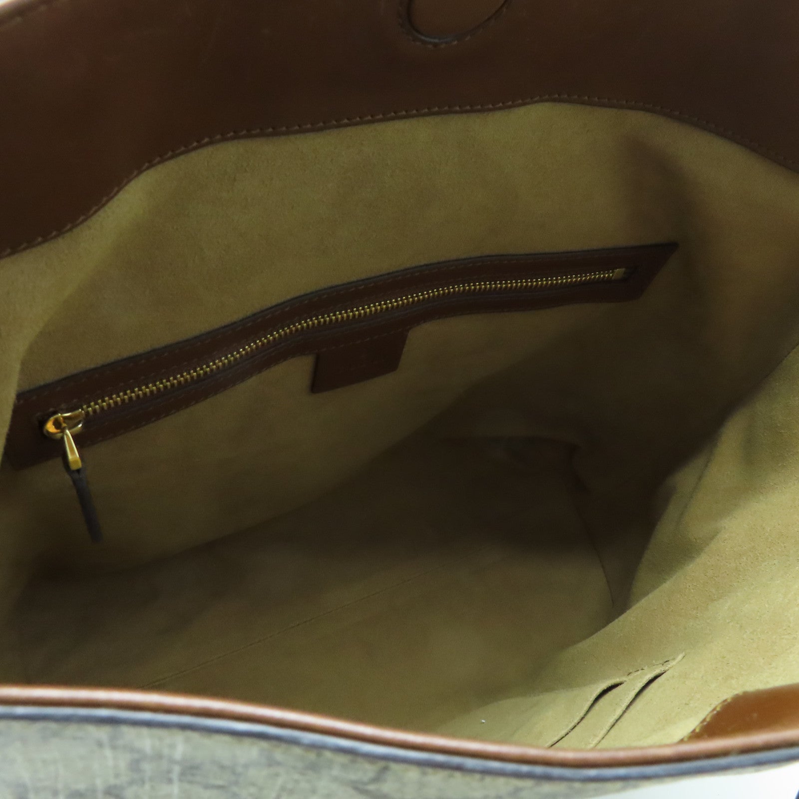 GUCCI 塗層帆布2way Shoulder金扣手挽肩背兩用袋啡色/灰色