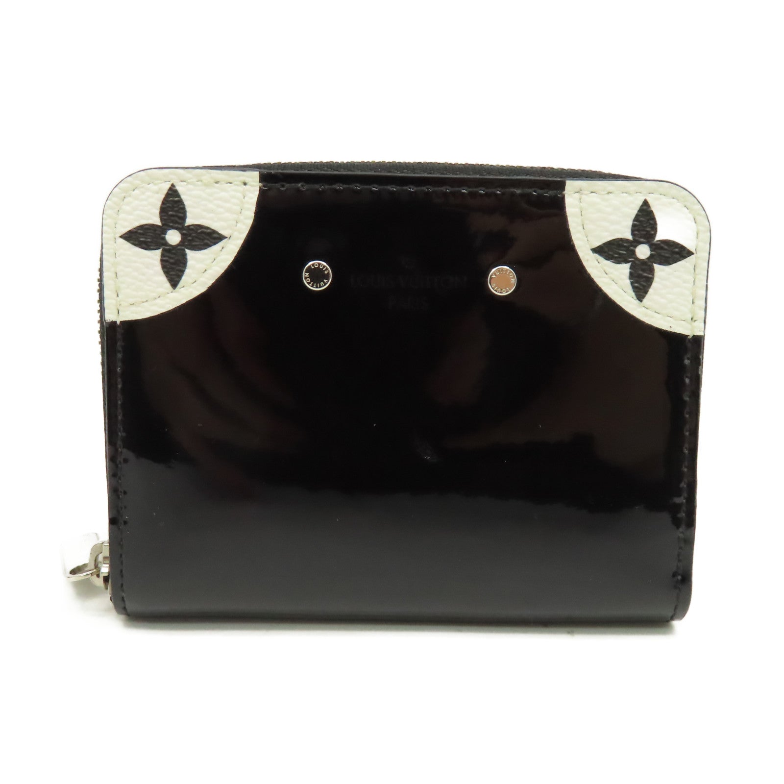 LOUIS VUITTON 漆皮皮革Card Coin Case銀扣零錢卡套黑色